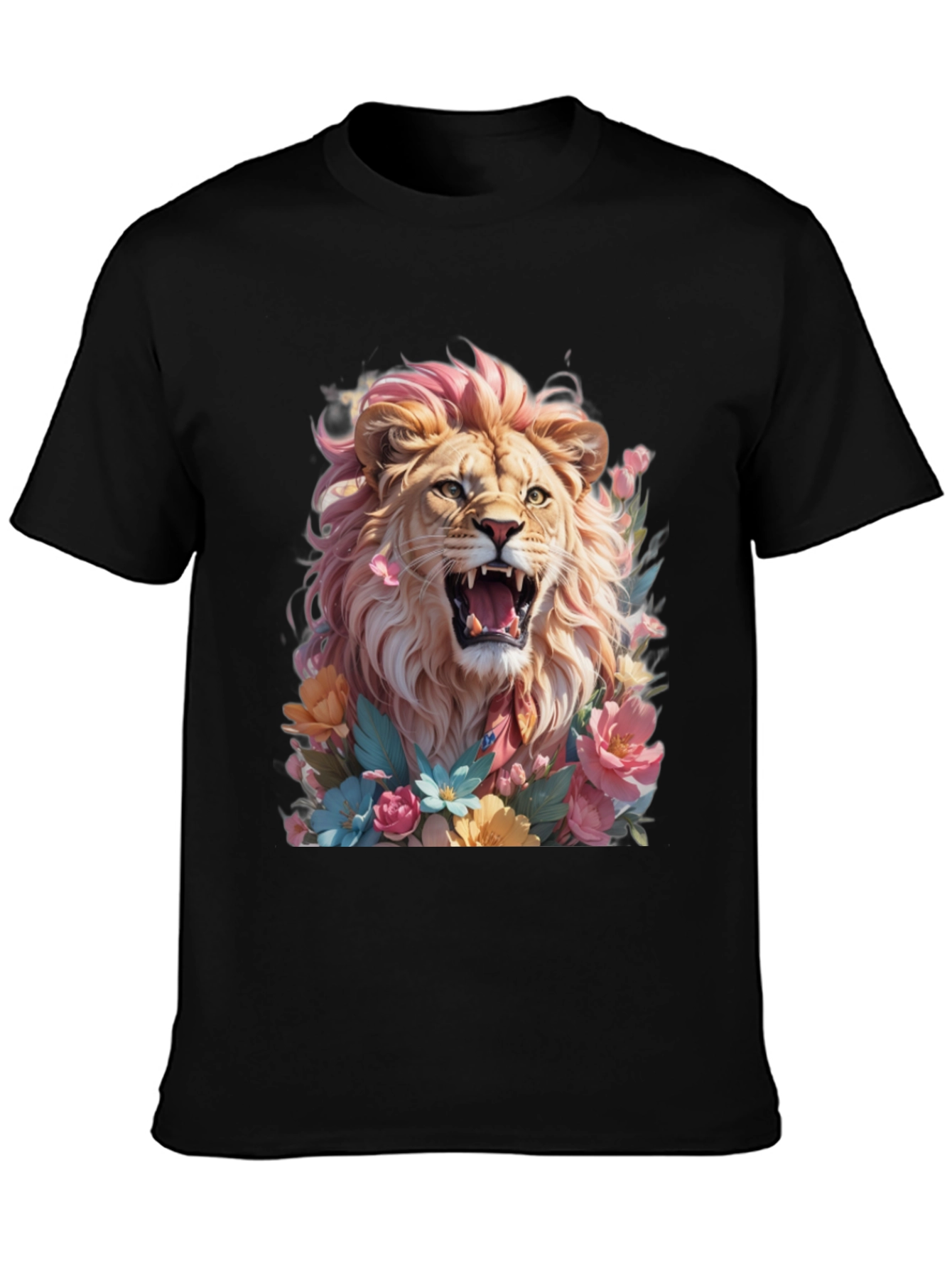 Floral Lion Graphic Tee - Bold & Stylish!