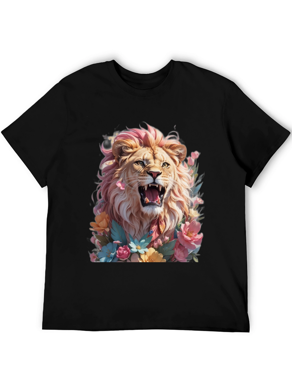 Floral Lion Graphic Tee - Bold & Stylish!
