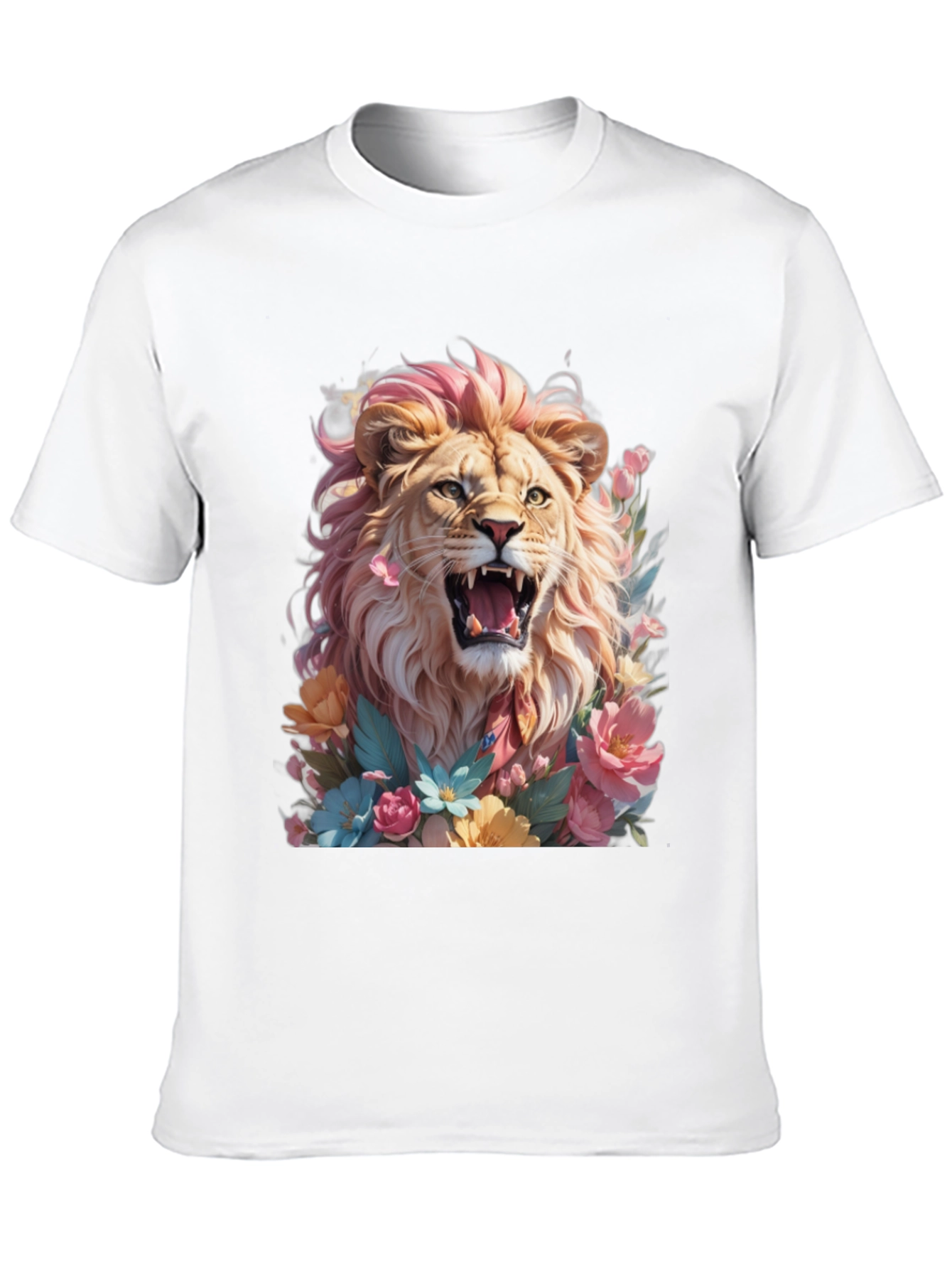 Floral Lion Graphic Tee - Bold & Stylish!