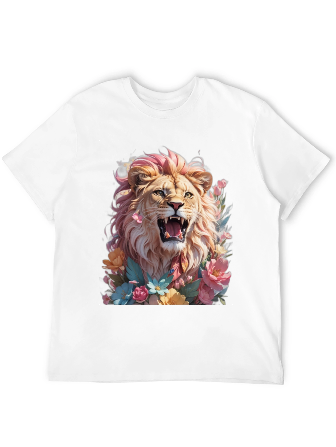 Floral Lion Graphic Tee - Bold & Stylish!