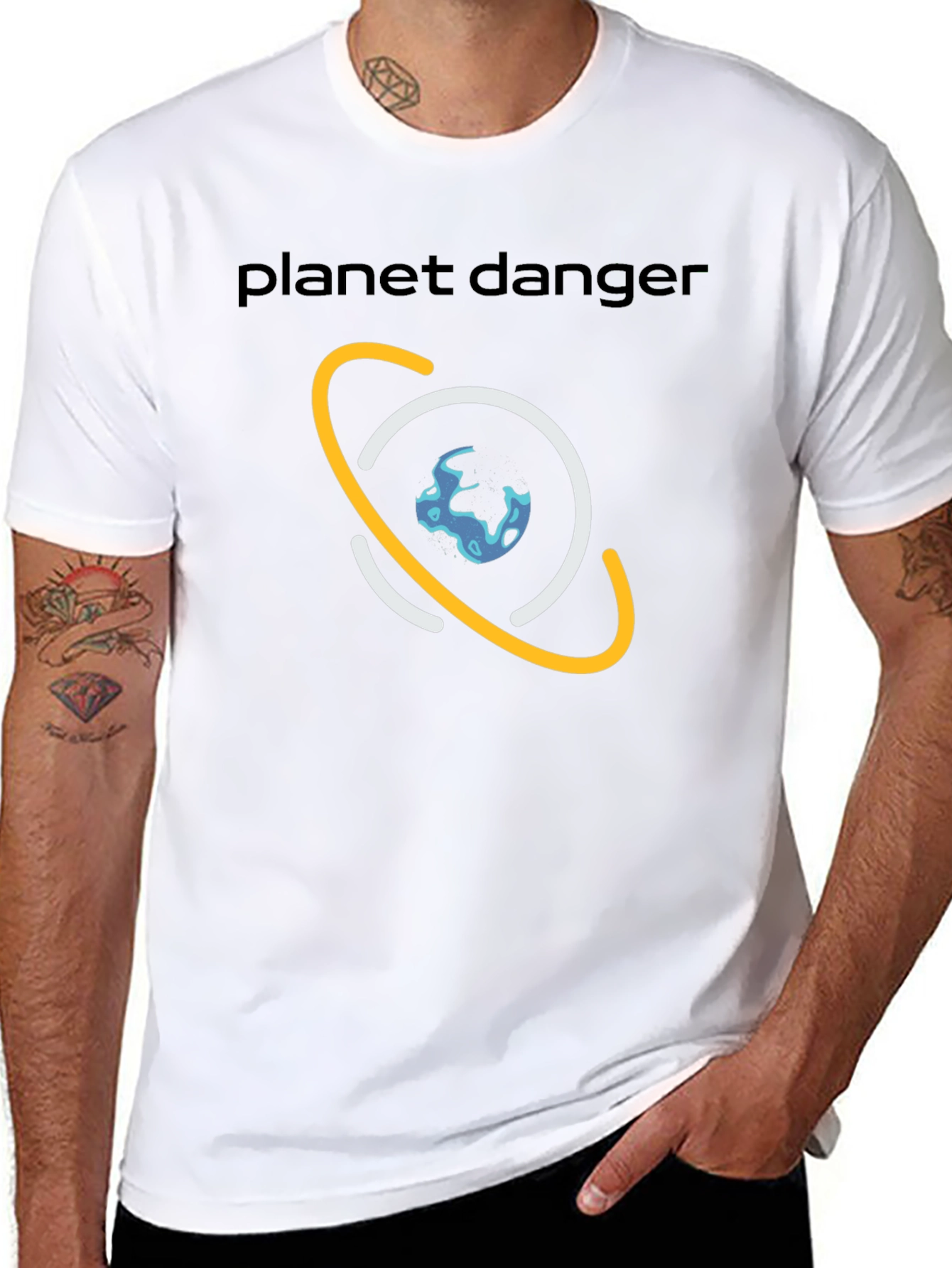 Planet Danger Graphic Tee - Black Cotton Shirt
