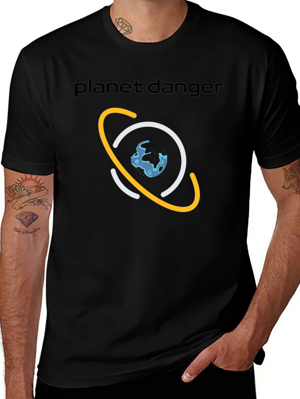 Planet Danger Graphic Tee - Black Cotton Shirt