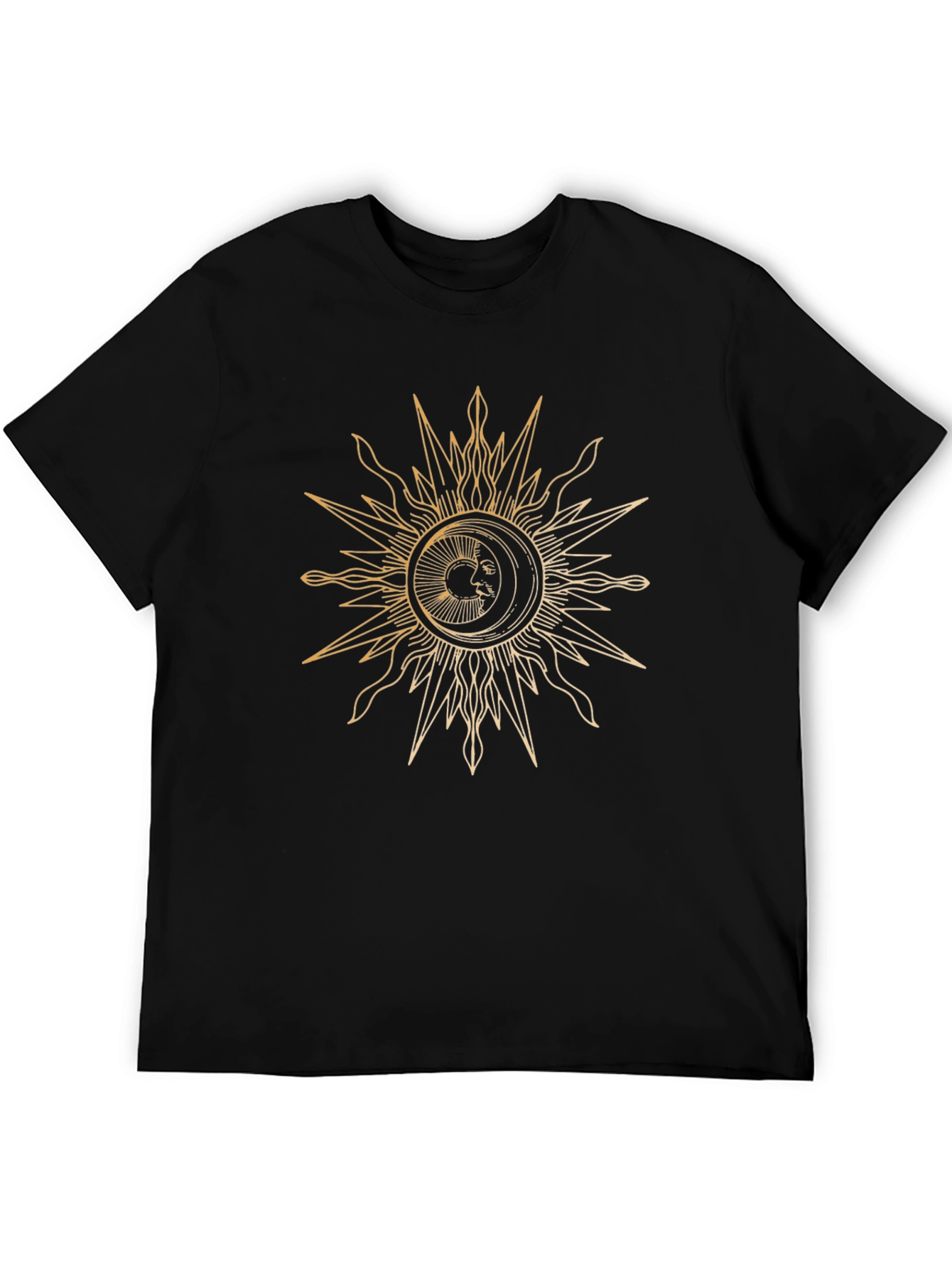 Sun and Moon Graphic Black T-Shirt