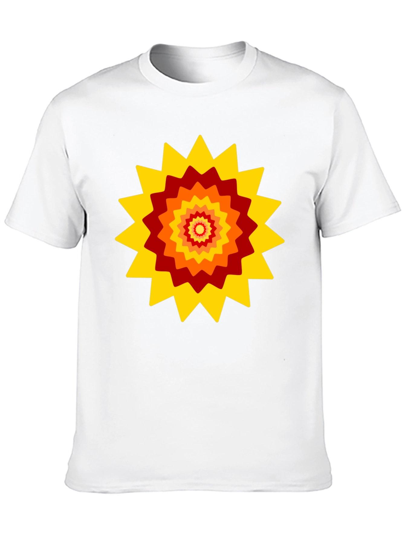 Retro Sunburst Graphic Tee - Black Cotton Blend