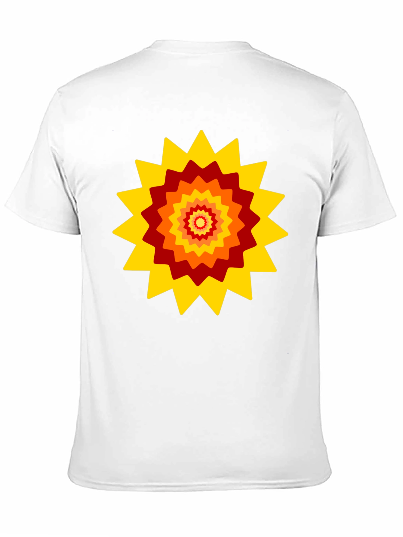 Retro Sunburst Graphic Tee - Black Cotton Blend
