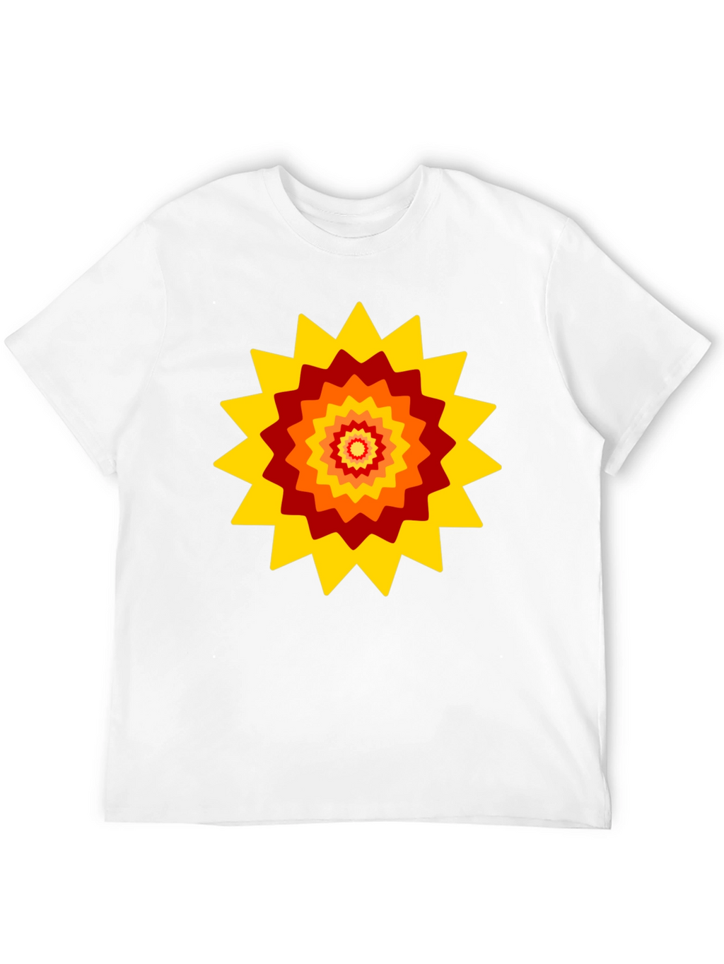 Retro Sunburst Graphic Tee - Black Cotton Blend