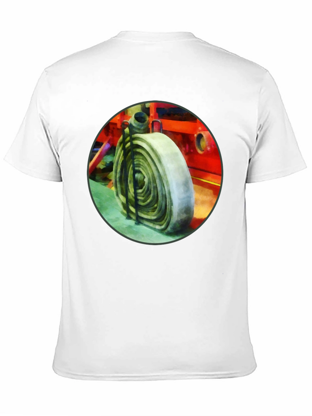 Fire Hose Graphic Tee - Black Cotton Crew Neck