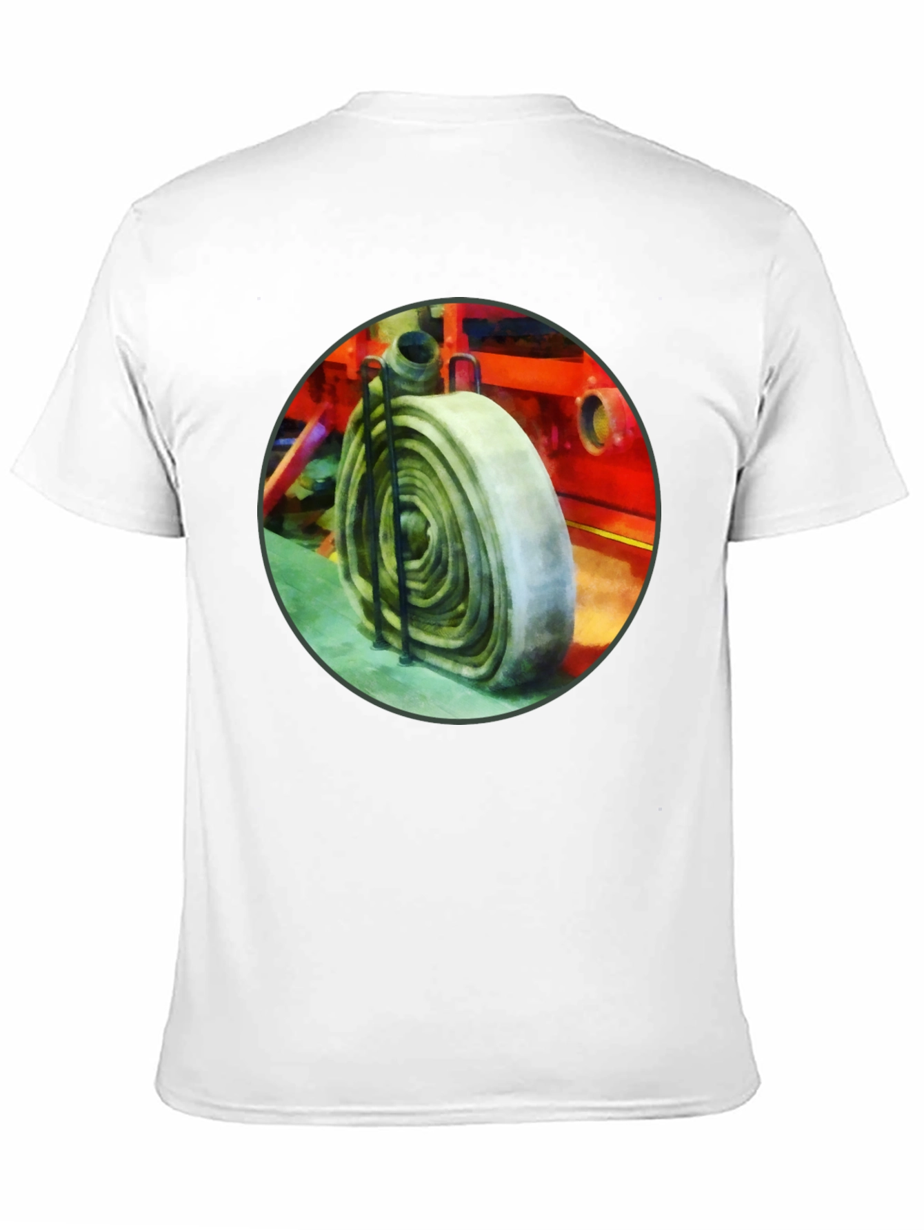 Fire Hose Graphic Tee - Black Cotton Crew Neck