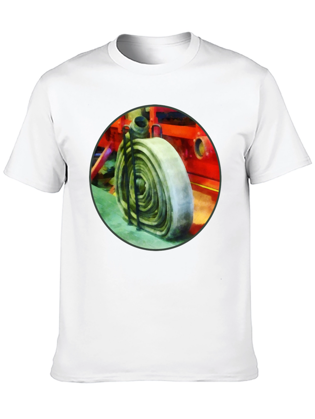 Fire Hose Graphic Tee - Black Cotton Crew Neck