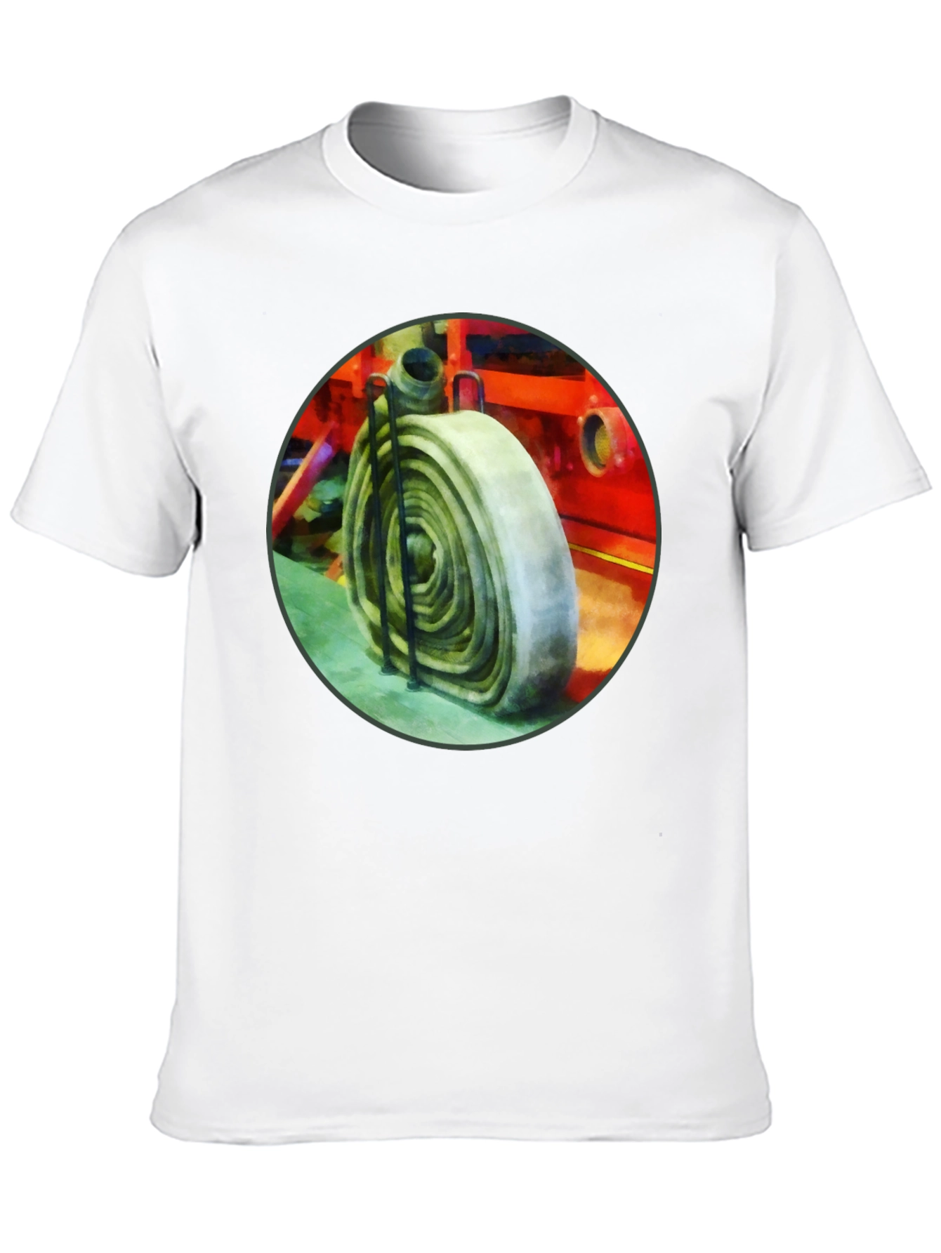 Fire Hose Graphic Tee - Black Cotton Crew Neck