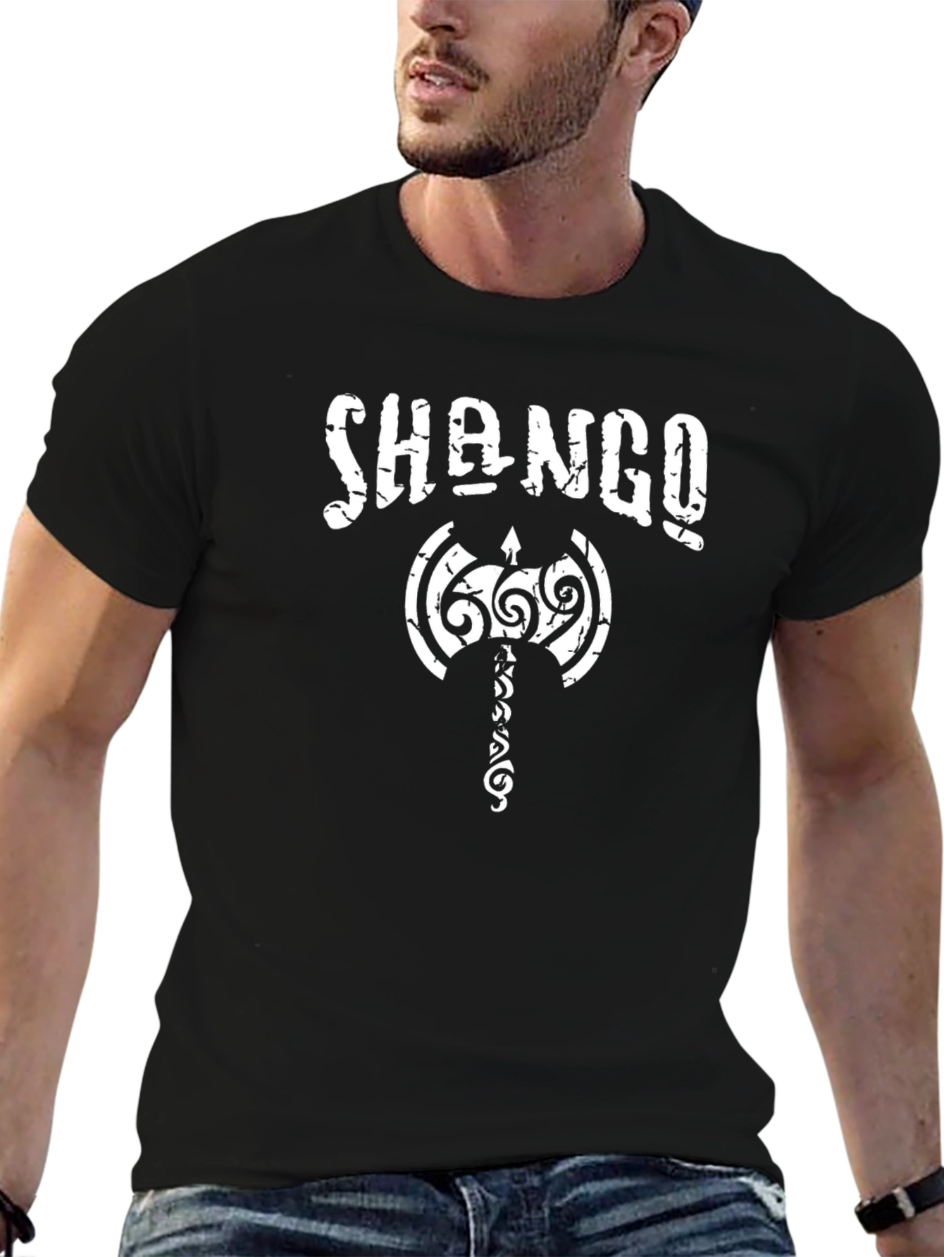 Shango Axe T-Shirt - Black Cotton Tee