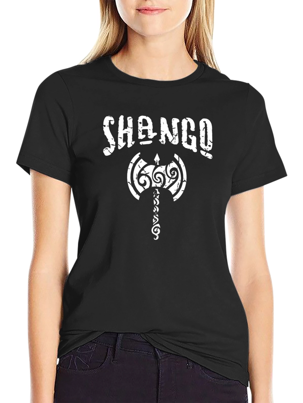 Shango Axe T-Shirt - Black Cotton Tee