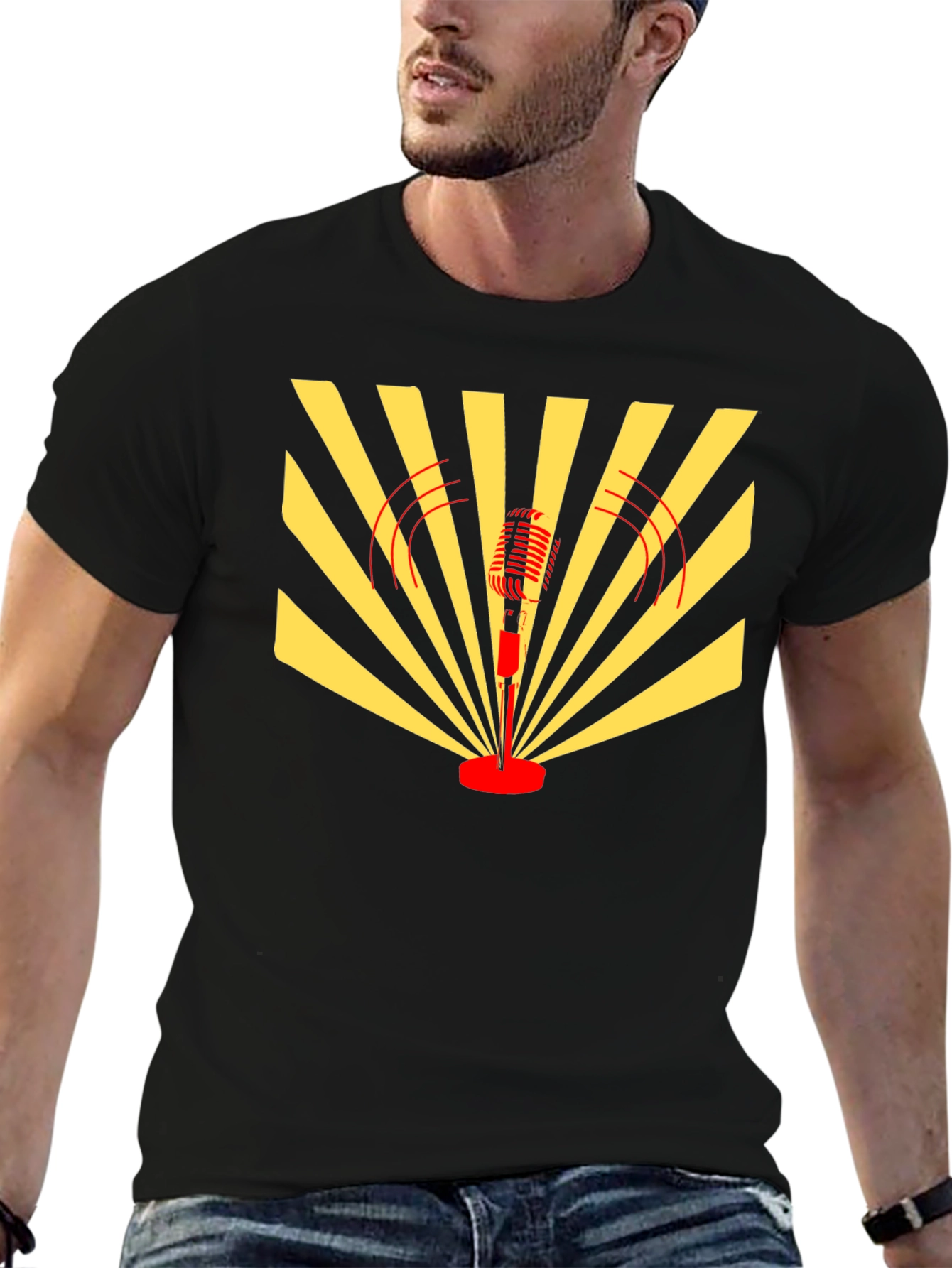 Retro Microphone Graphic T-Shirt