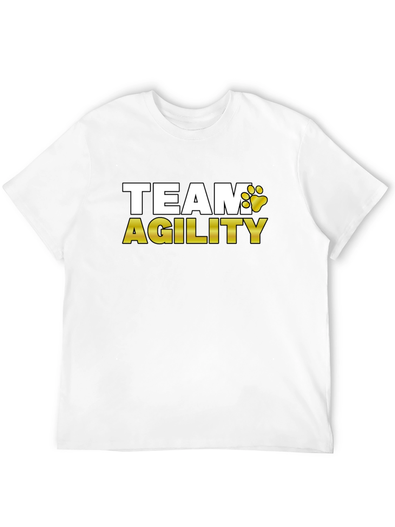 Team Agility Dog Paw Print Graphic T-Shirt