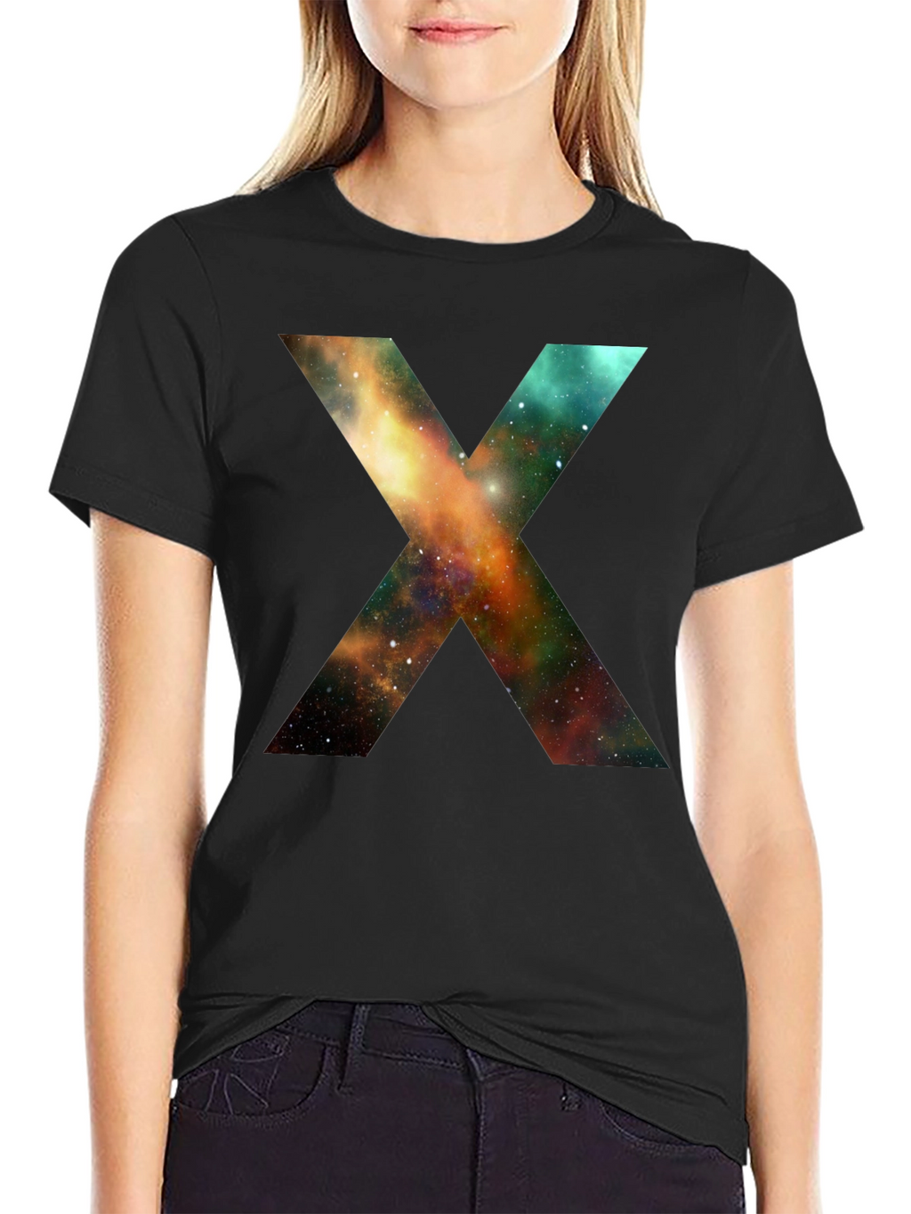 Galaxy X T-Shirt - Black Cotton Blend Tee