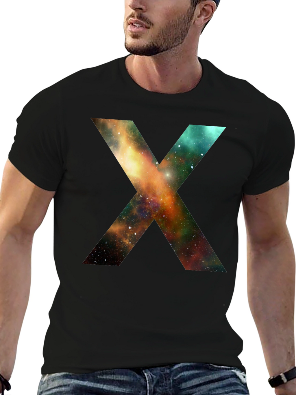Galaxy X T-Shirt - Black Cotton Blend Tee