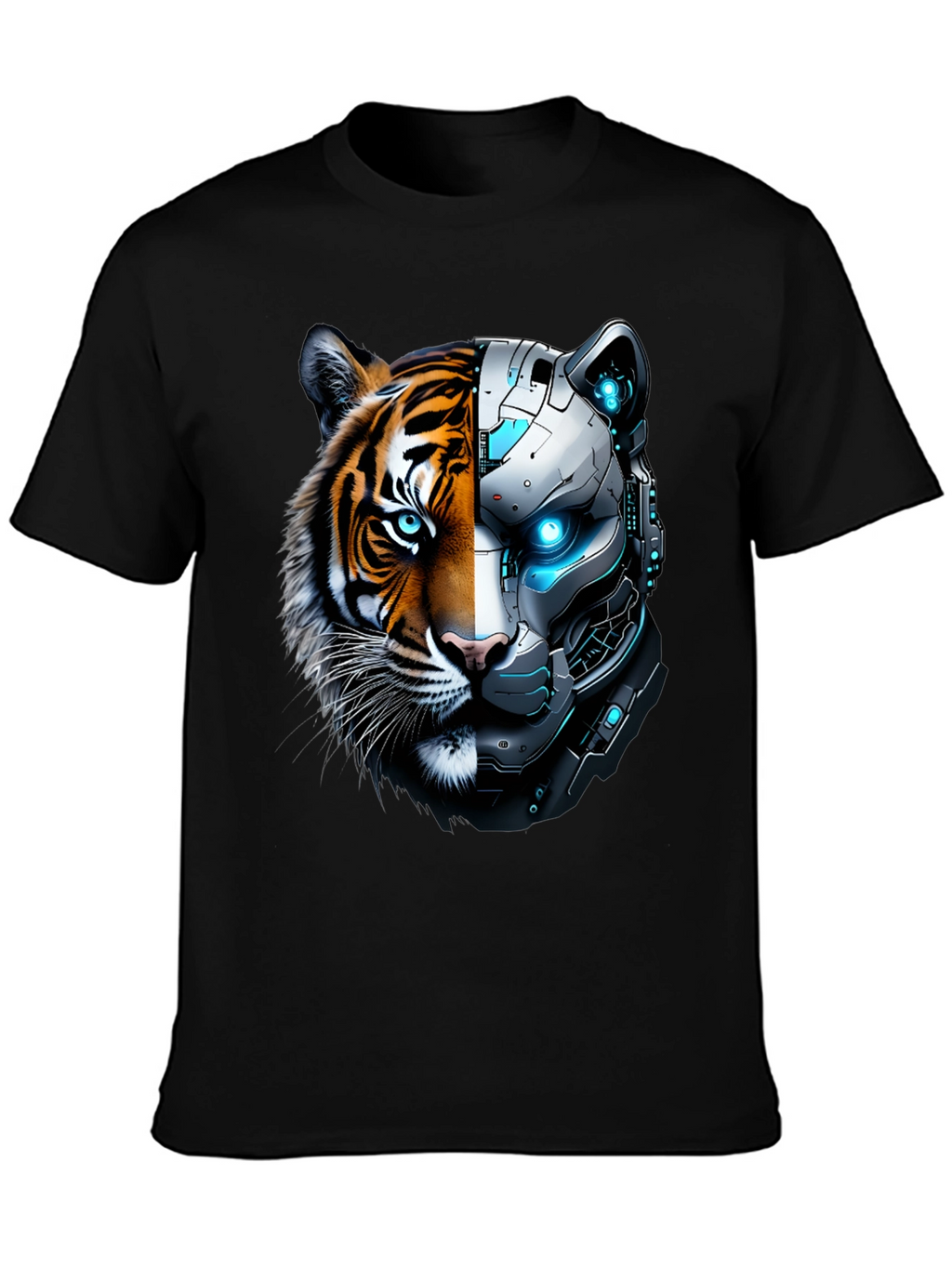 Cyber Tiger Graphic Tee - Unique Design