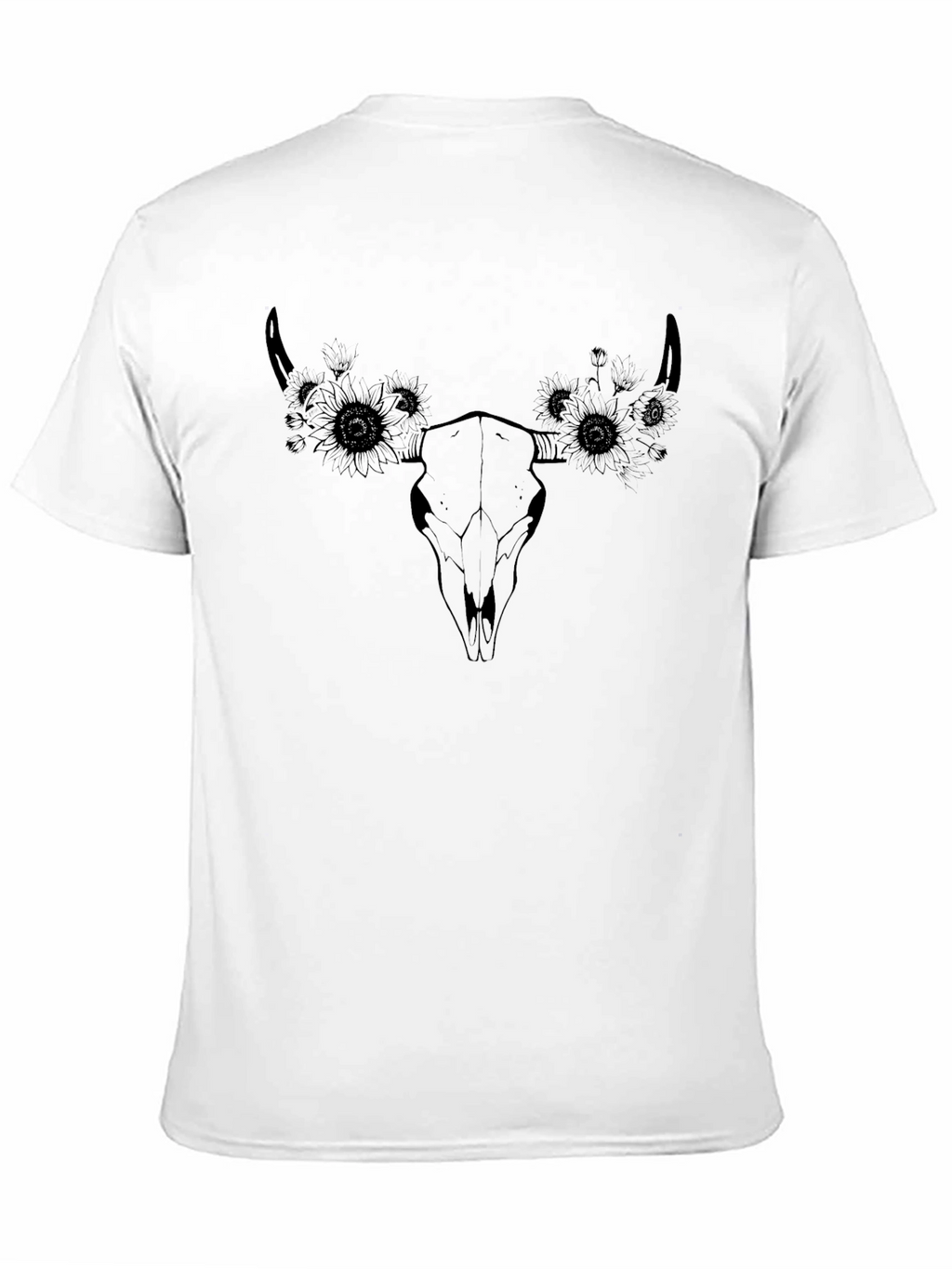 Skull & Sunflower Graphic Tee - Black