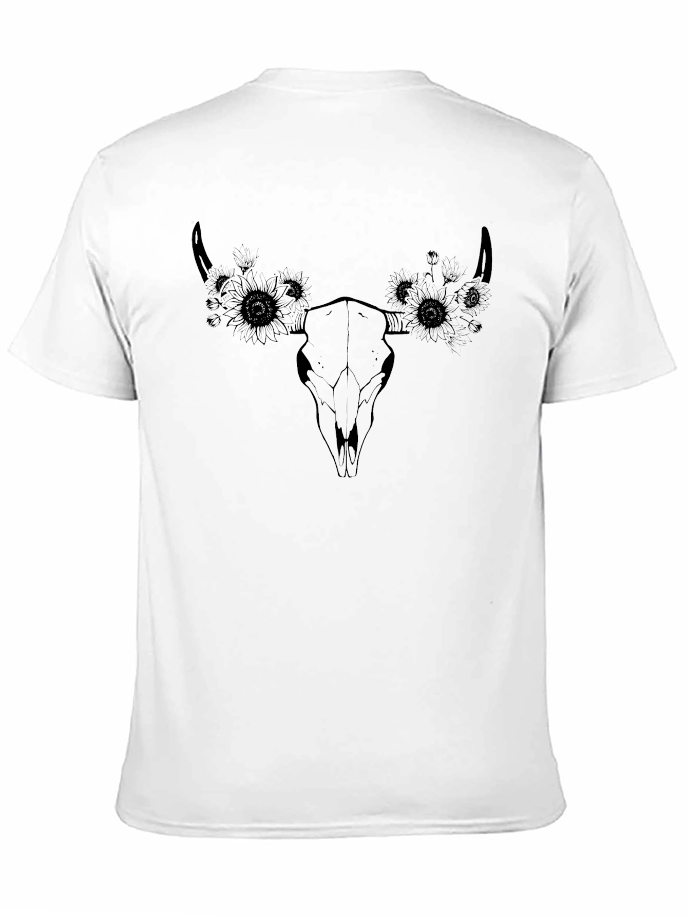 Skull & Sunflower Graphic Tee - Black