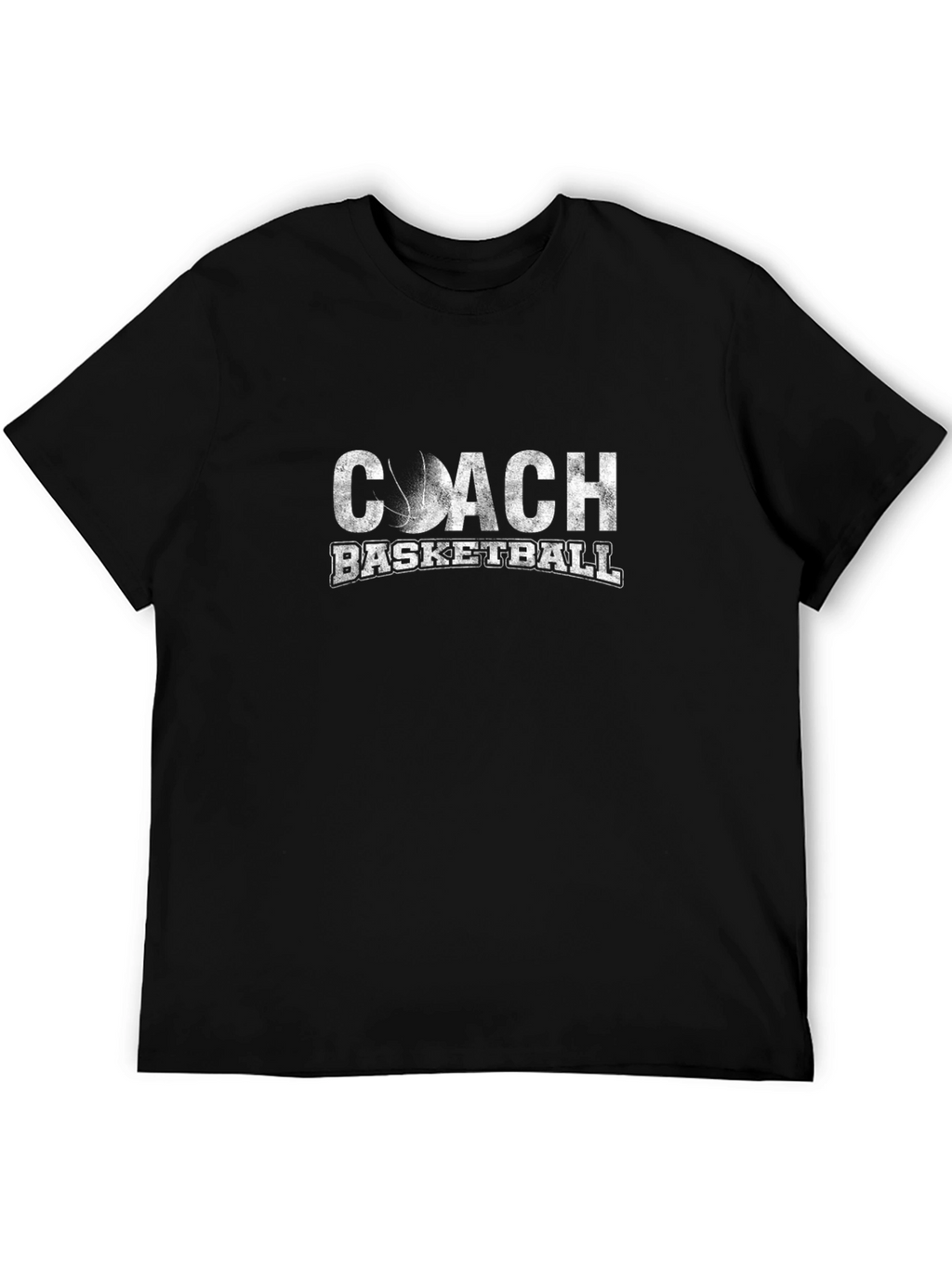 Coach Basketball Graphic Tee - Black Cotton Shirt