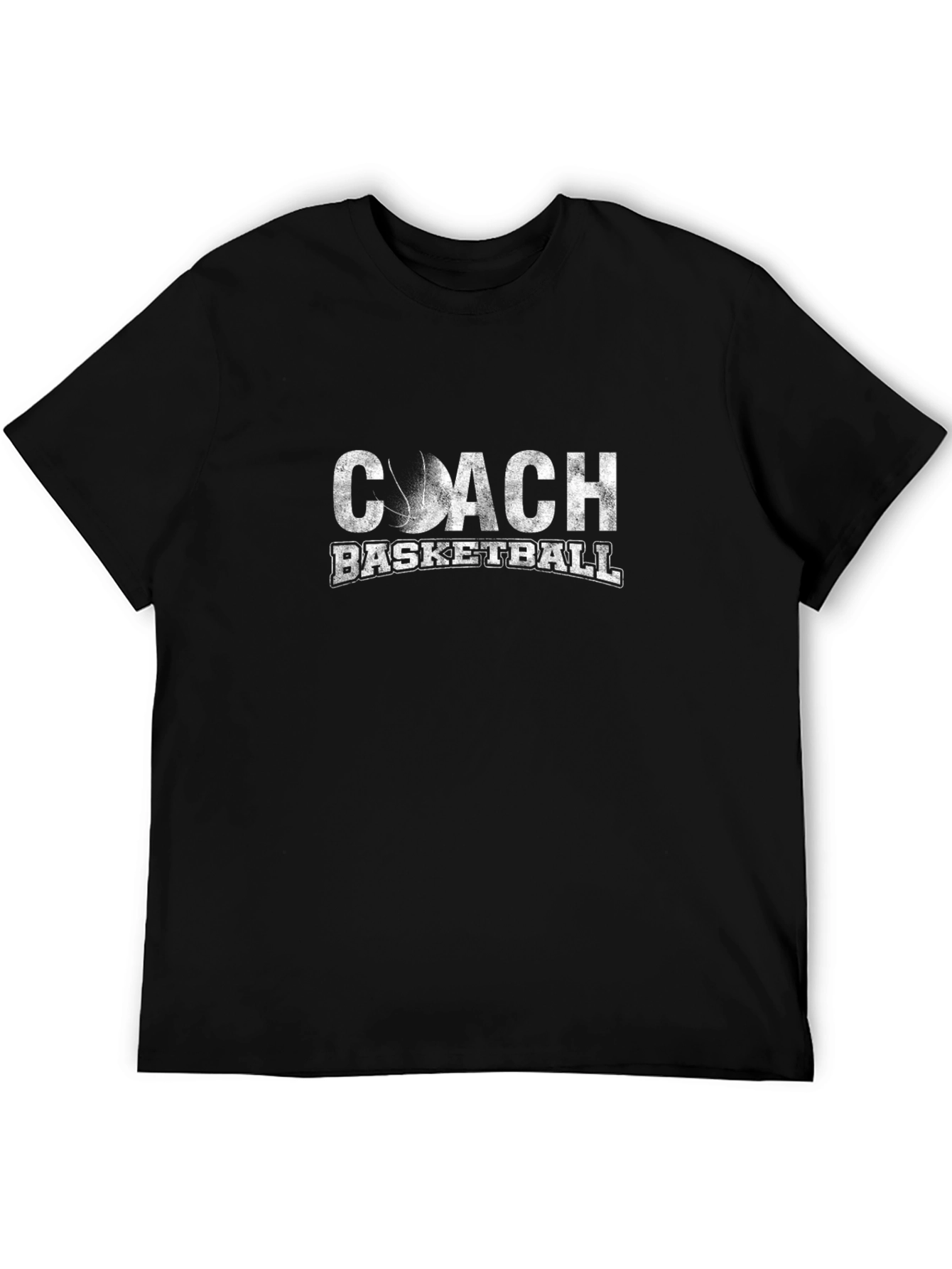 Coach Basketball Graphic Tee - Black Cotton Shirt