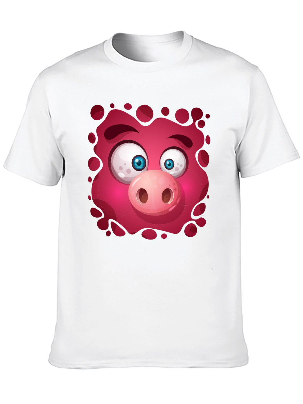 Funny Pig Face Graphic Tee - Mens Black T-Shirt