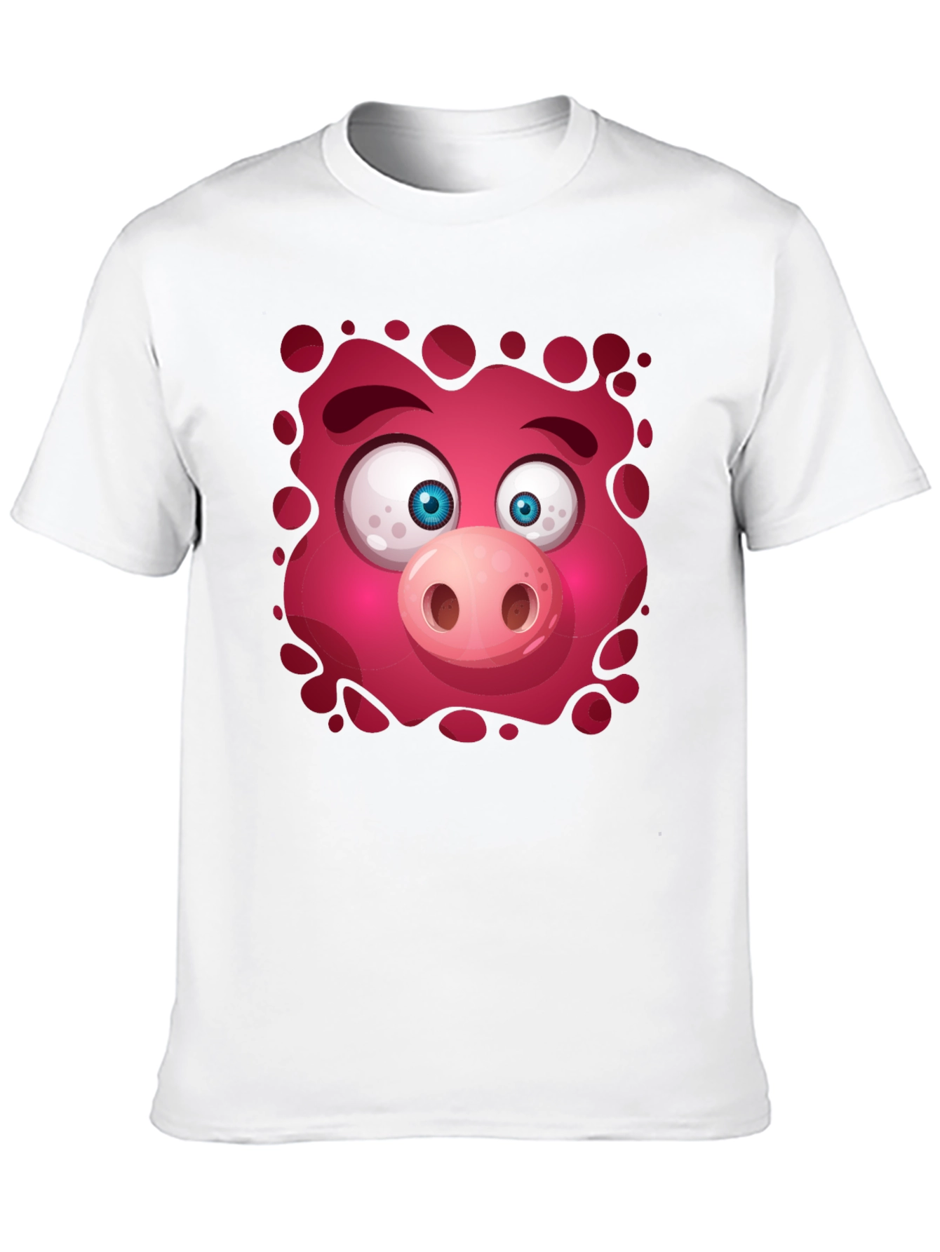 Funny Pig Face Graphic Tee - Mens Black T-Shirt