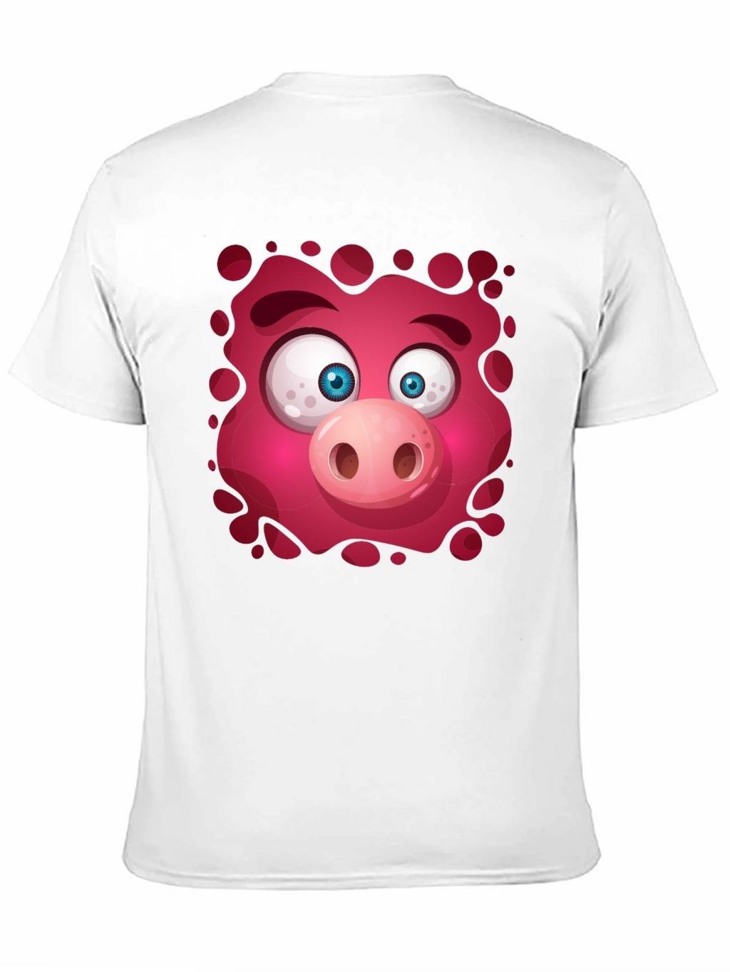 Funny Pig Face Graphic Tee - Mens Black T-Shirt