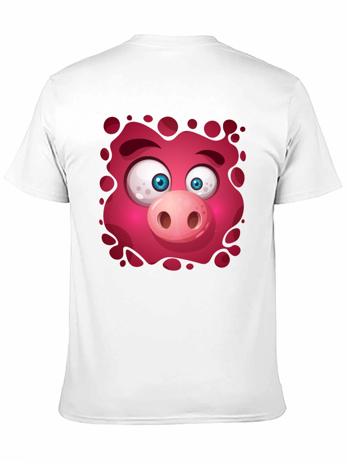 Funny Pig Face Graphic Tee - Mens Black T-Shirt