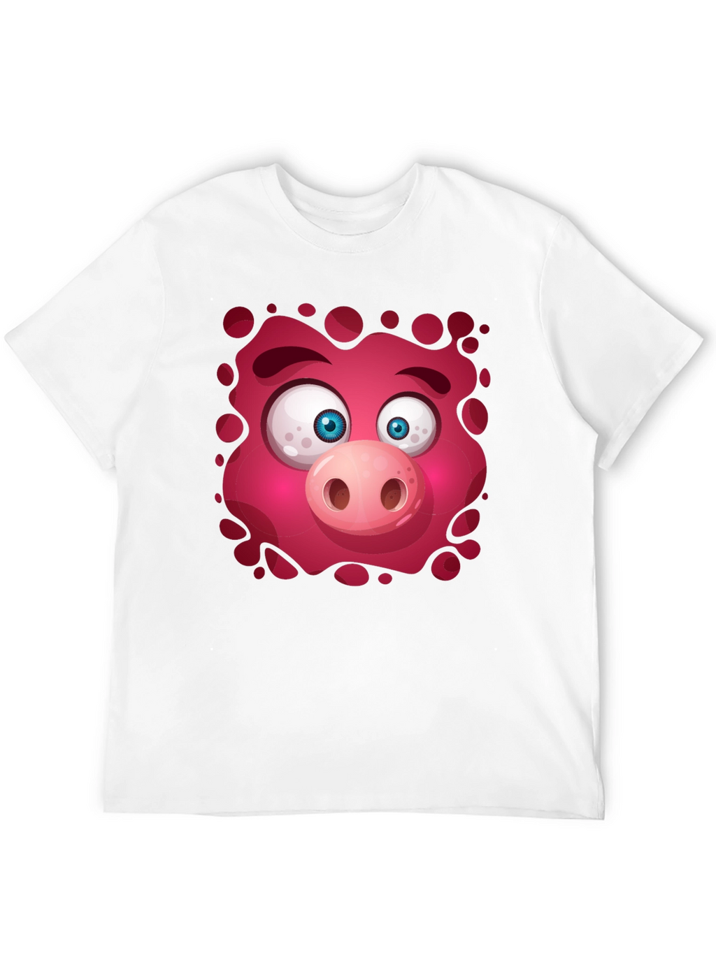 Funny Pig Face Graphic Tee - Mens Black T-Shirt