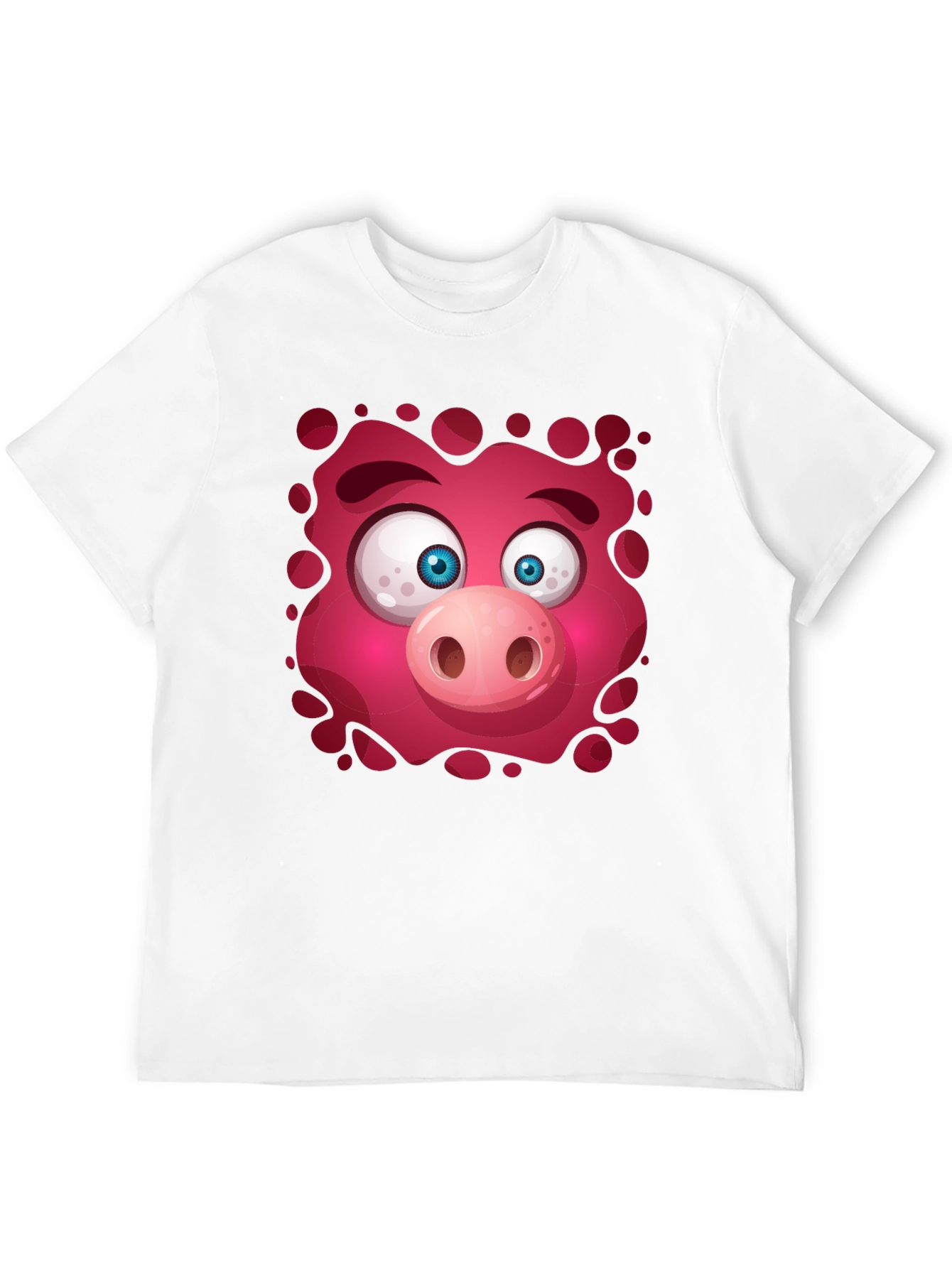 Funny Pig Face Graphic Tee - Mens Black T-Shirt