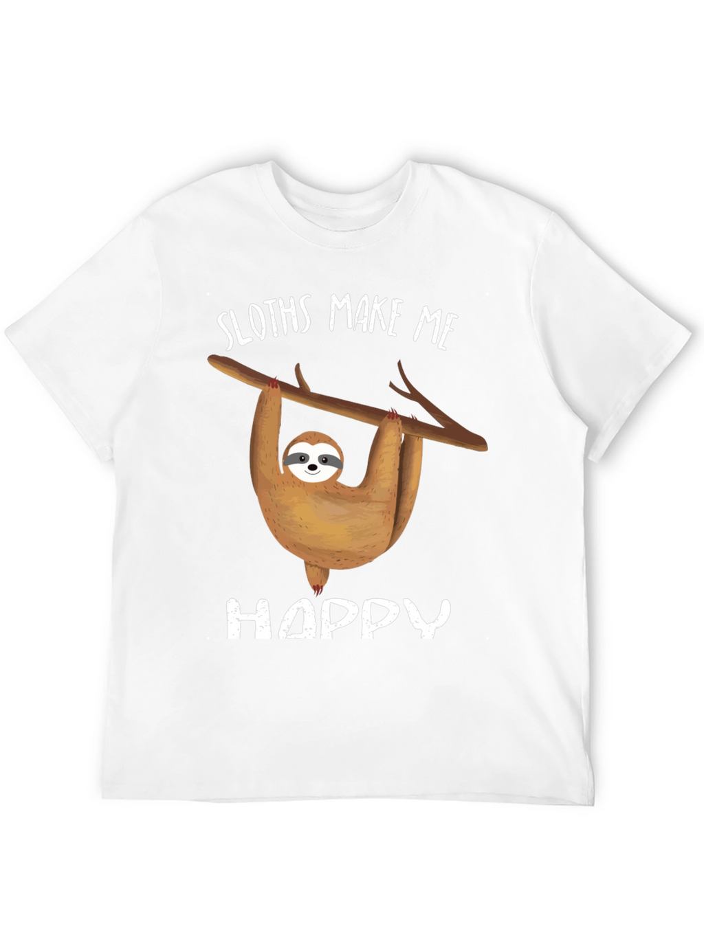 Sloth Graphic Tee - Sloths Make Me Happy Design
