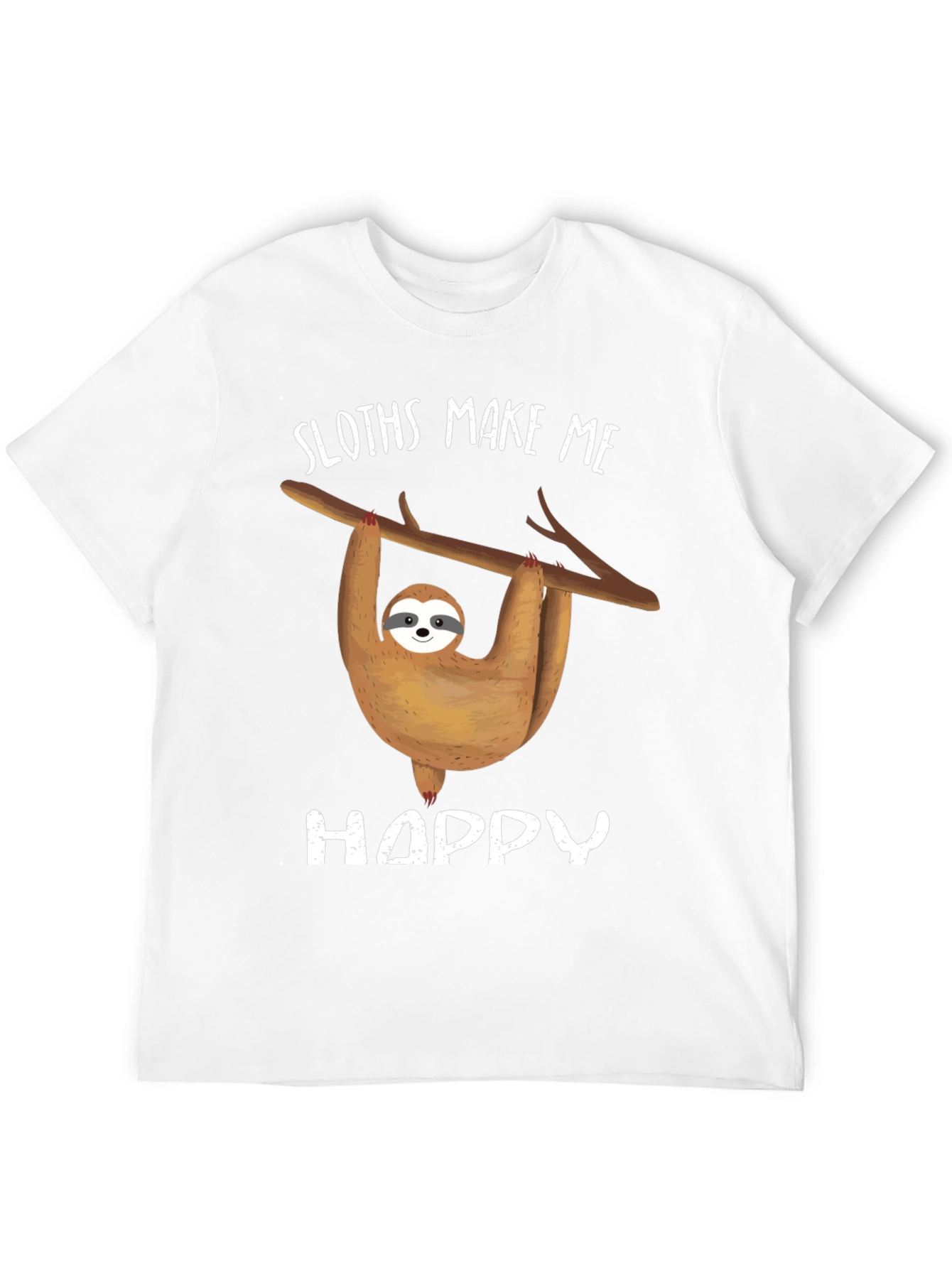 Sloth Graphic Tee - Sloths Make Me Happy Design