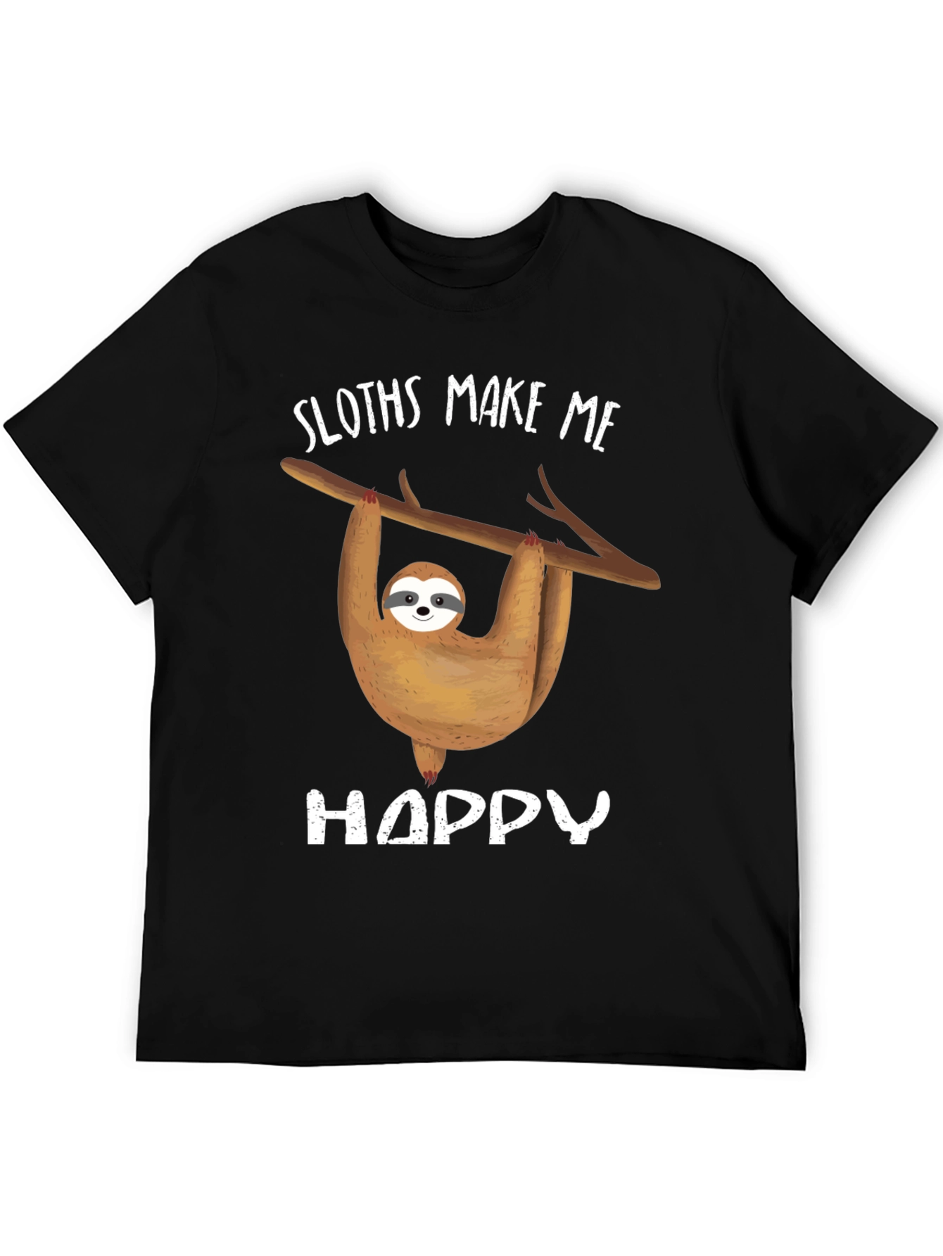 Sloth Graphic Tee - Sloths Make Me Happy Design