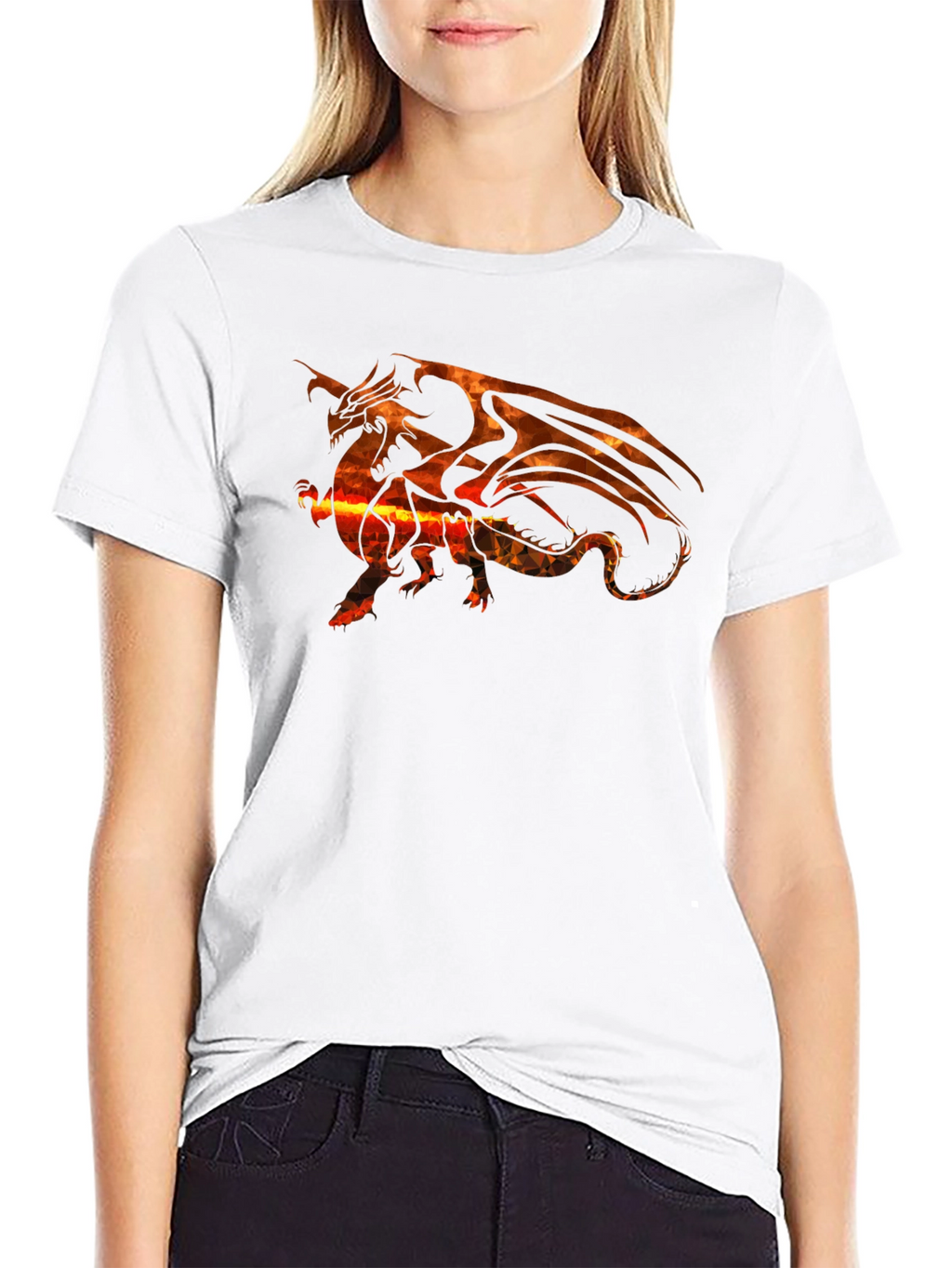 Fiery Dragon Graphic Tee - Black