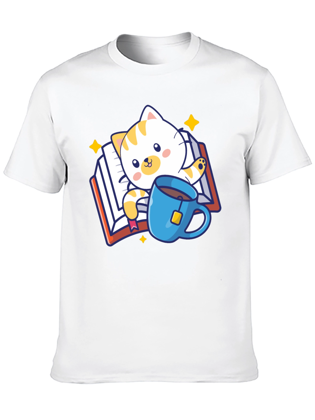 Cute Cat Reading Book T-Shirt