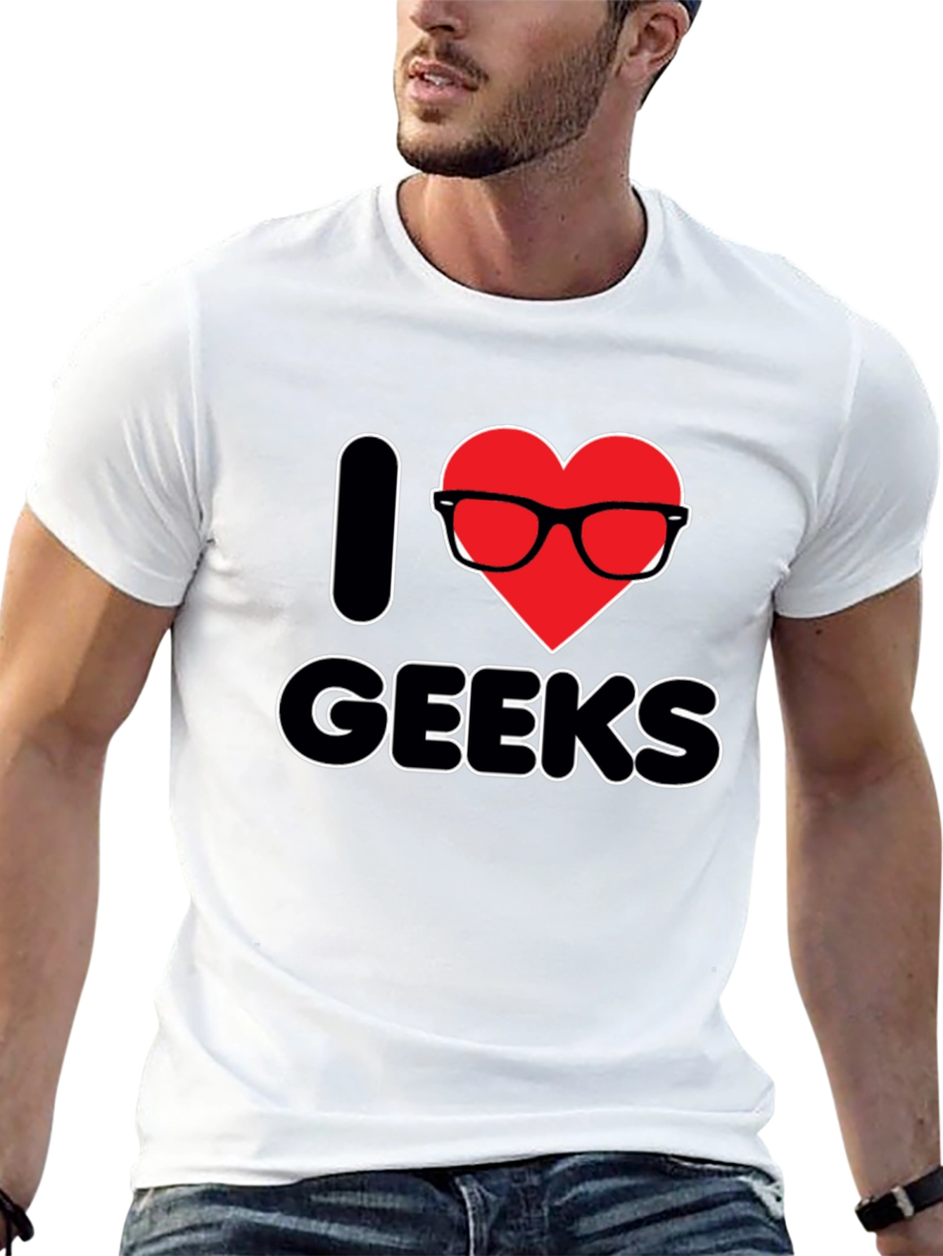I Heart Geeks T-Shirt - Black Graphic Tee