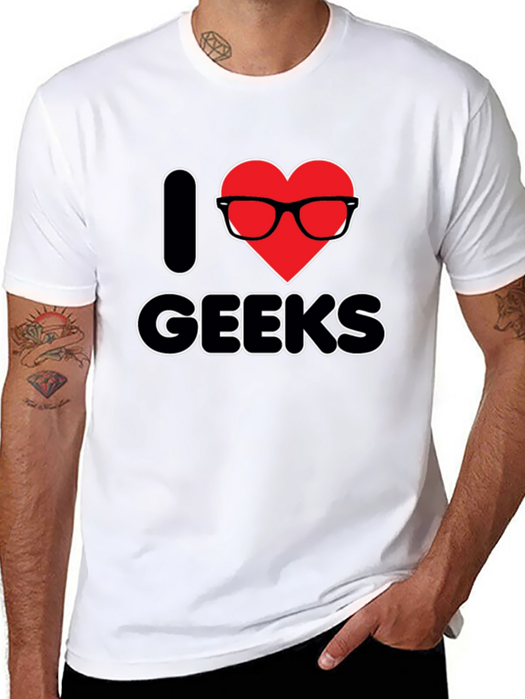 I Heart Geeks T-Shirt - Black Graphic Tee