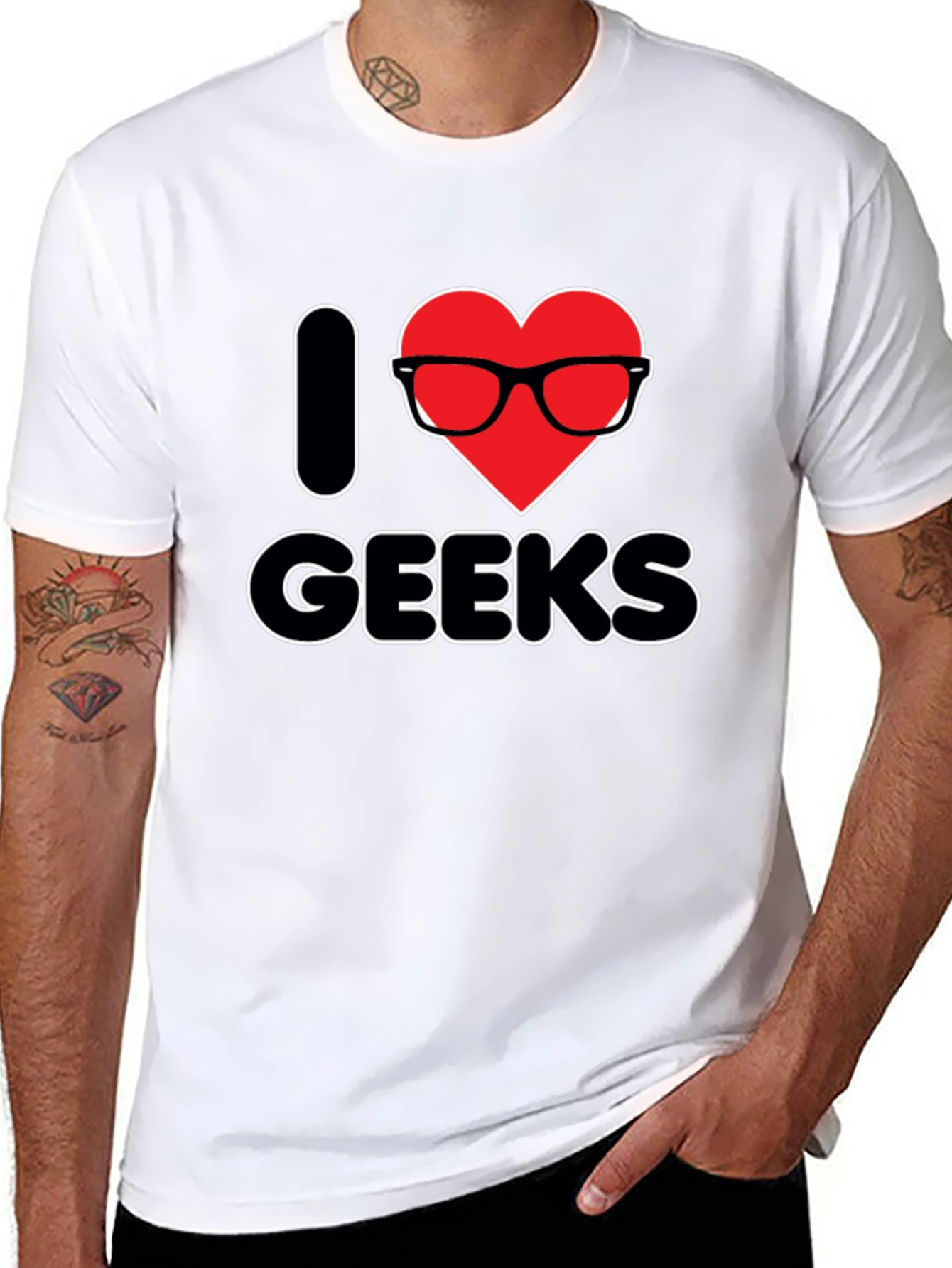 I Heart Geeks T-Shirt - Black Graphic Tee