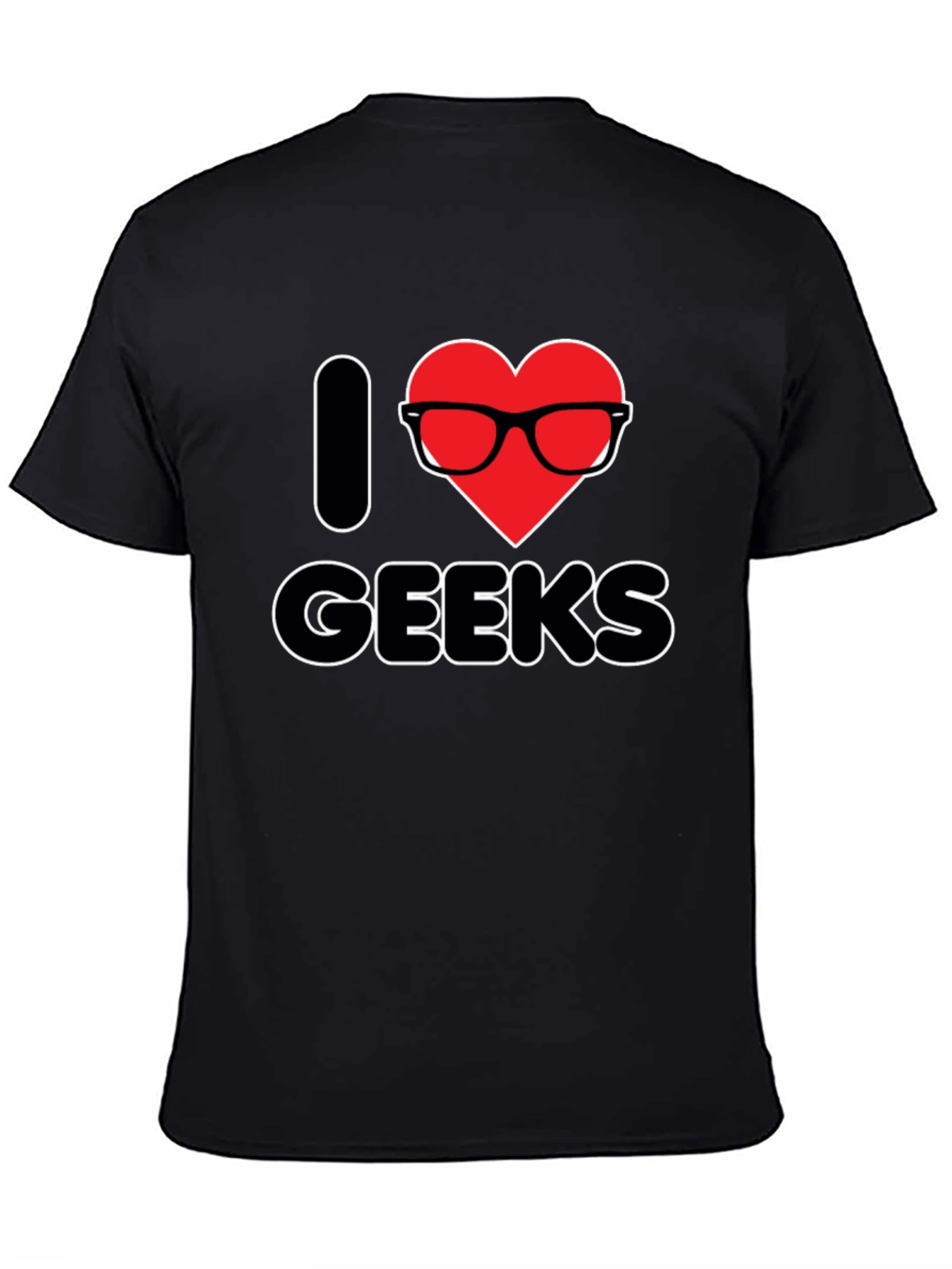 I Heart Geeks T-Shirt - Black Graphic Tee