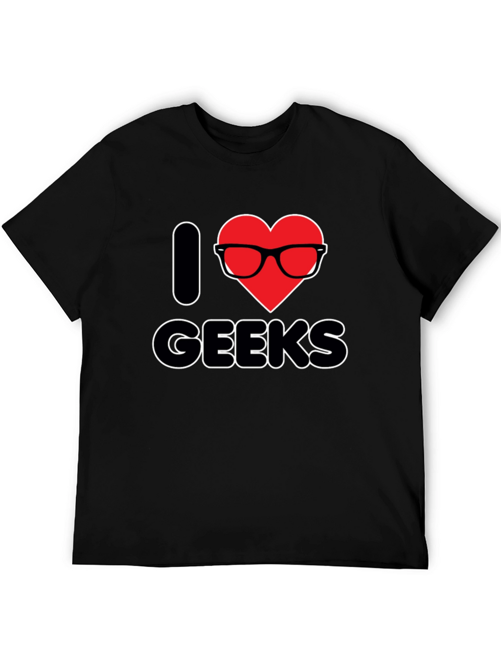 I Heart Geeks T-Shirt - Black Graphic Tee