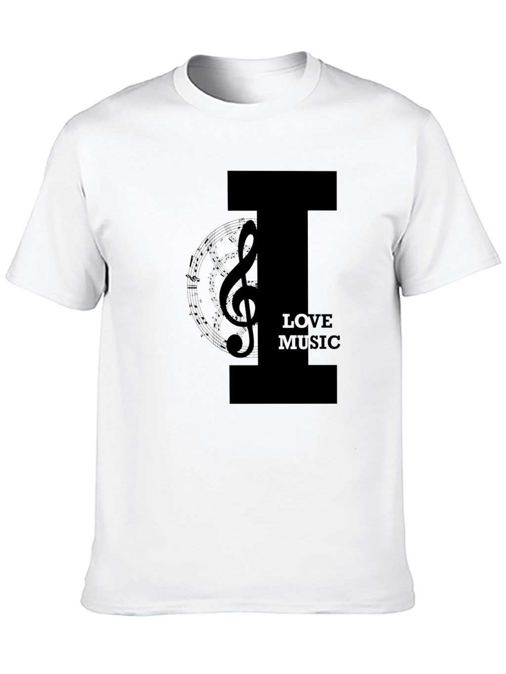 I Love Music Black T-Shirt