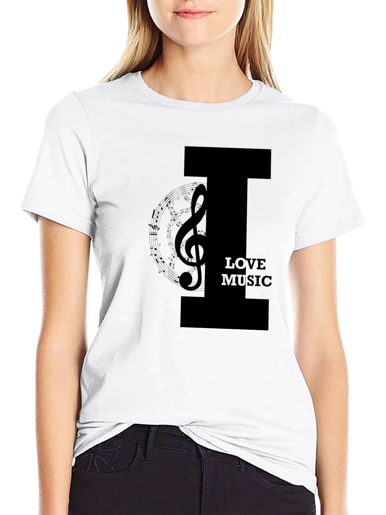I Love Music Black T-Shirt
