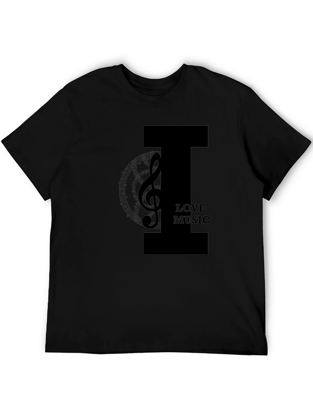 I Love Music Black T-Shirt