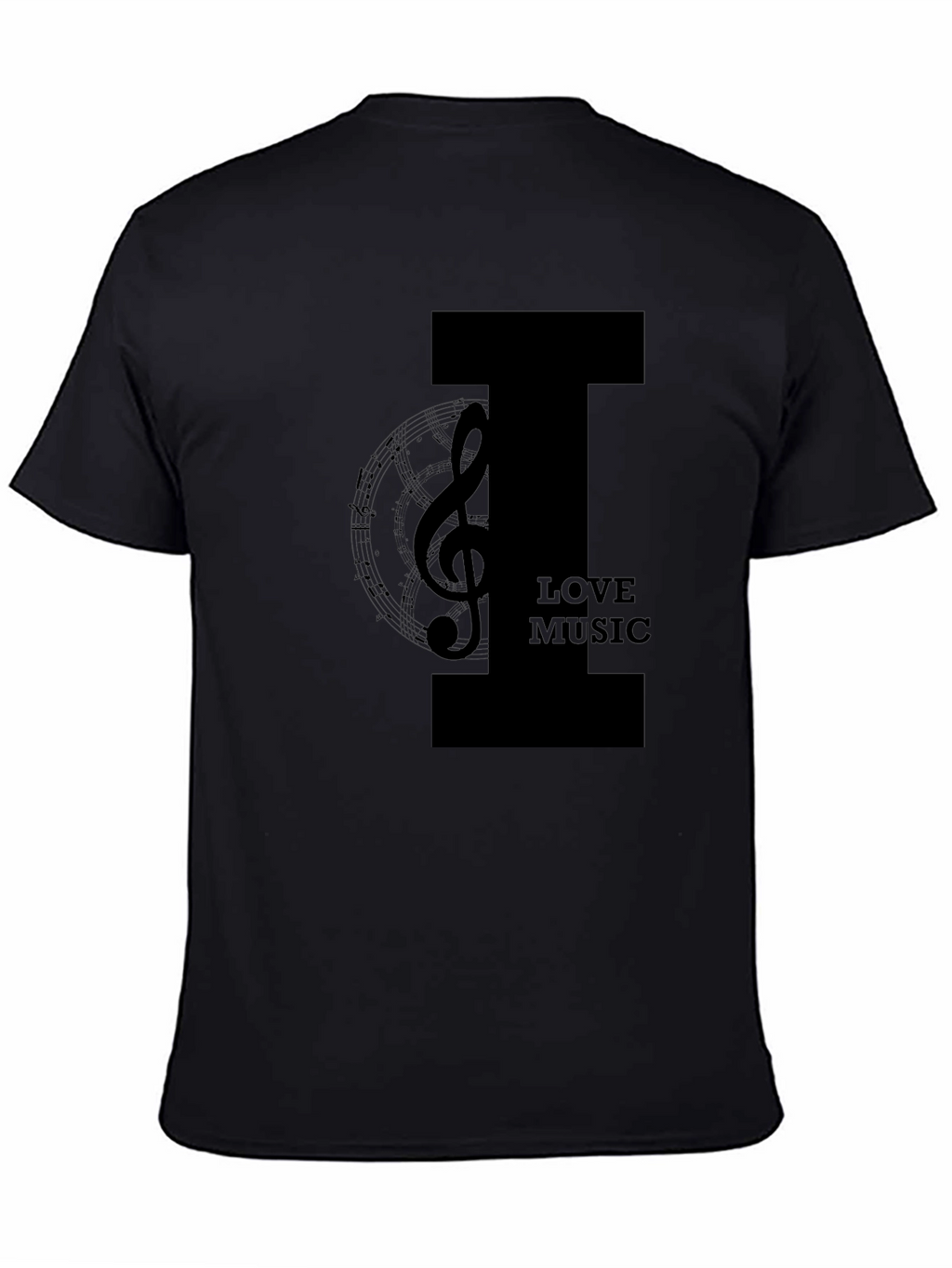 I Love Music Black T-Shirt