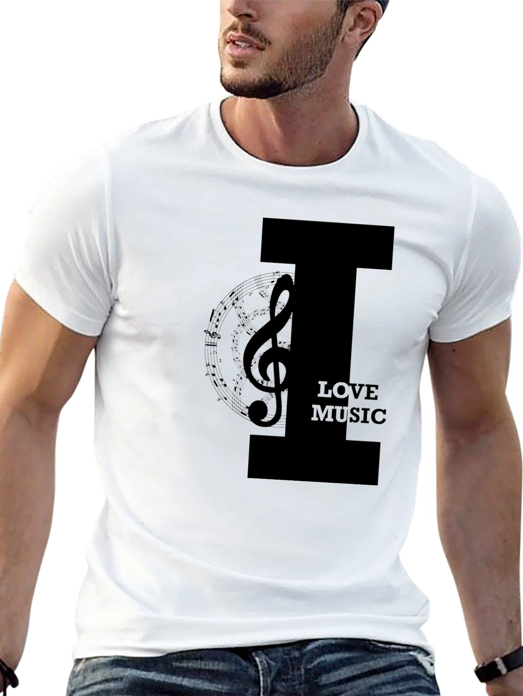 I Love Music Black T-Shirt