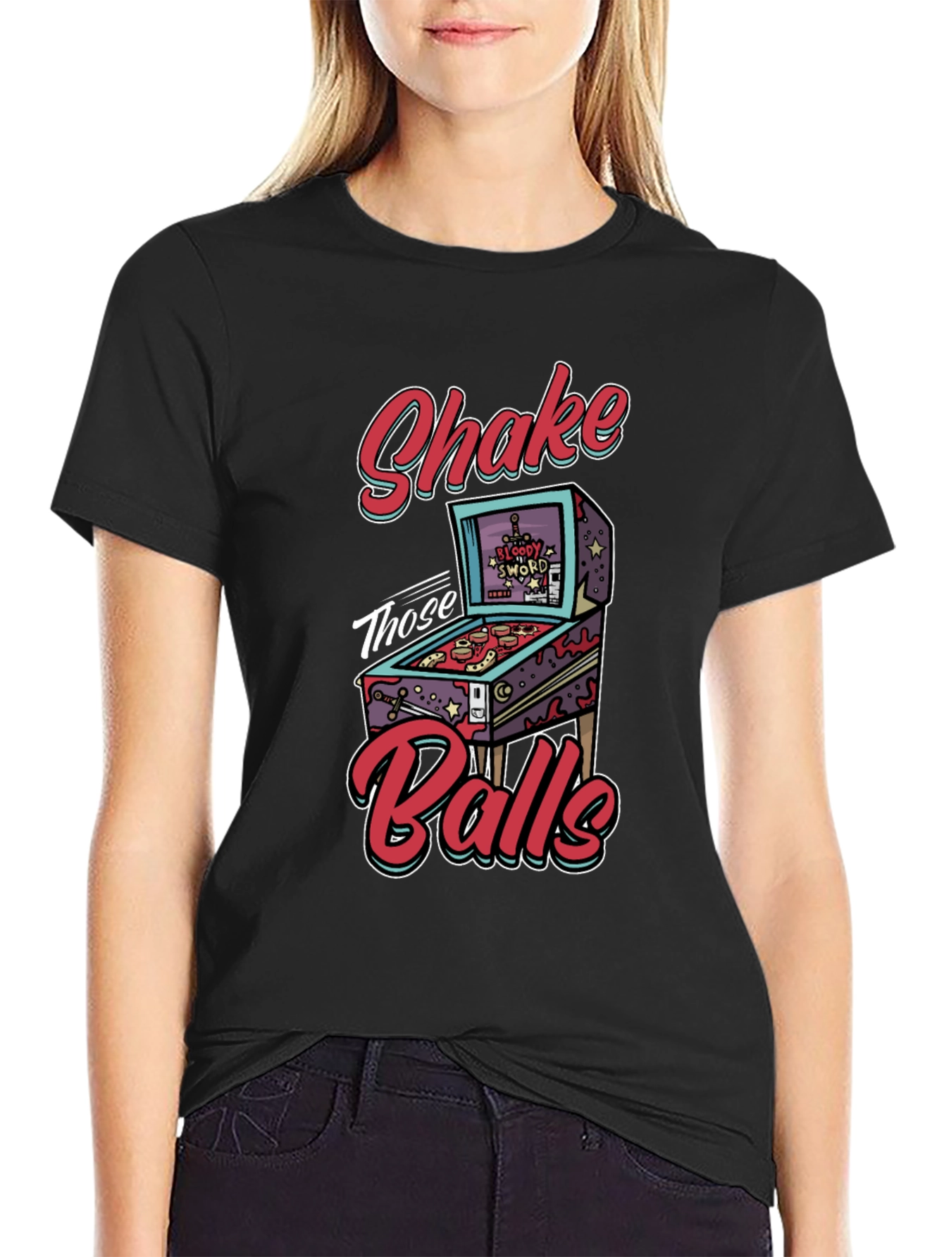 Shake Those Balls T-Shirt Pinball Graphic Tee Funny Gift