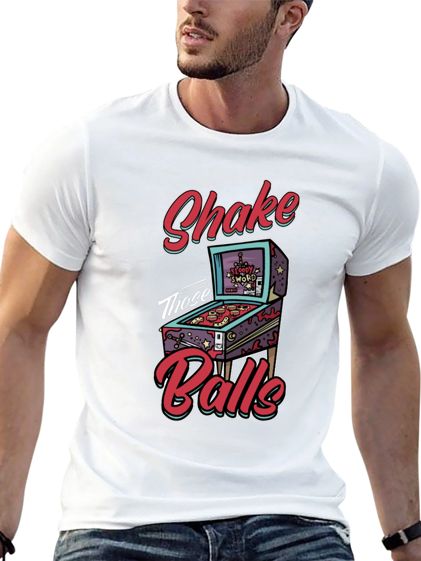 Shake Those Balls T-Shirt Pinball Graphic Tee Funny Gift