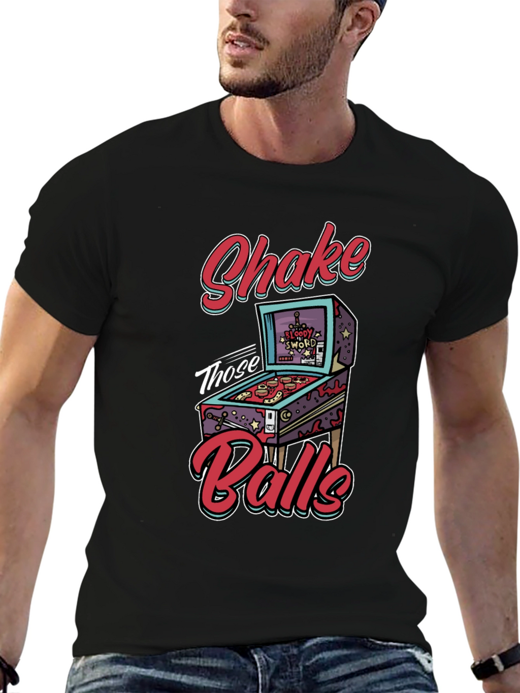 Shake Those Balls T-Shirt Pinball Graphic Tee Funny Gift