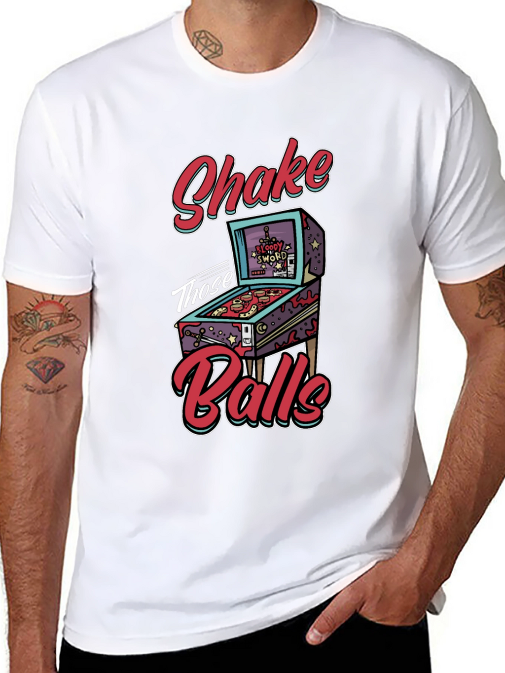 Shake Those Balls T-Shirt Pinball Graphic Tee Funny Gift